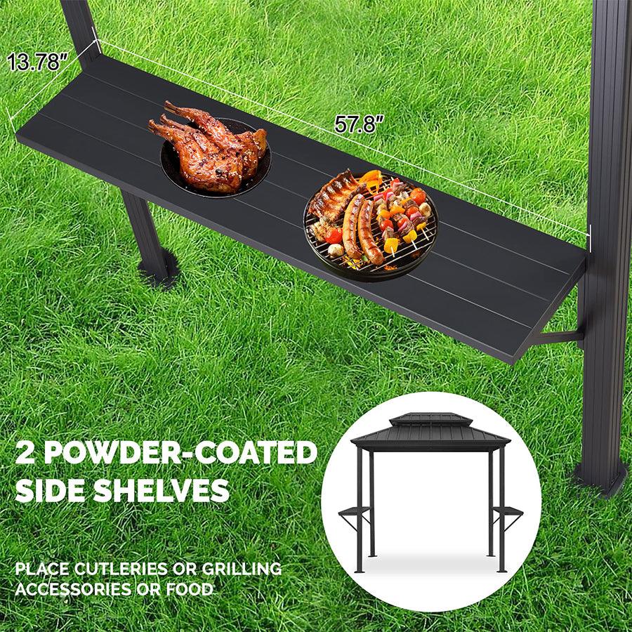 PURPLE LEAF Hardtop Grill Gazebo for Patio Bronze Permanent Metal Roof Outside Sun Shade Outdoor BBQ Canopy - Image 11