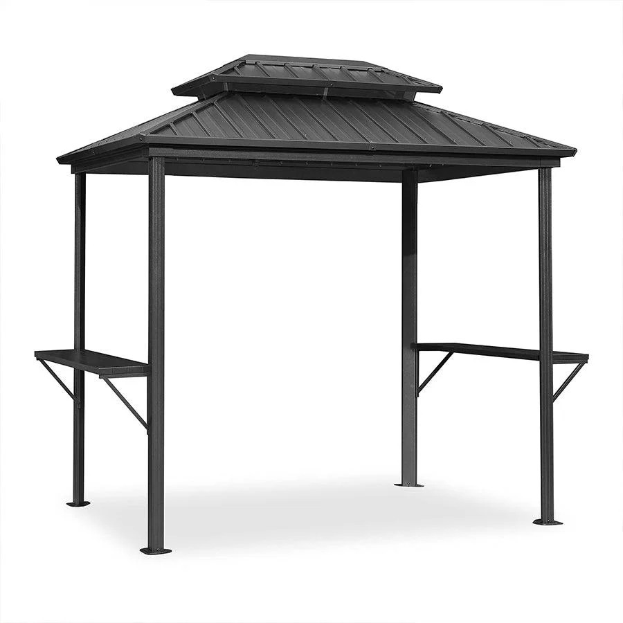 PURPLE LEAF Hardtop Grill Gazebo for Patio Bronze Permanent Metal Roof Outside Sun Shade Outdoor BBQ Canopy - Image 12