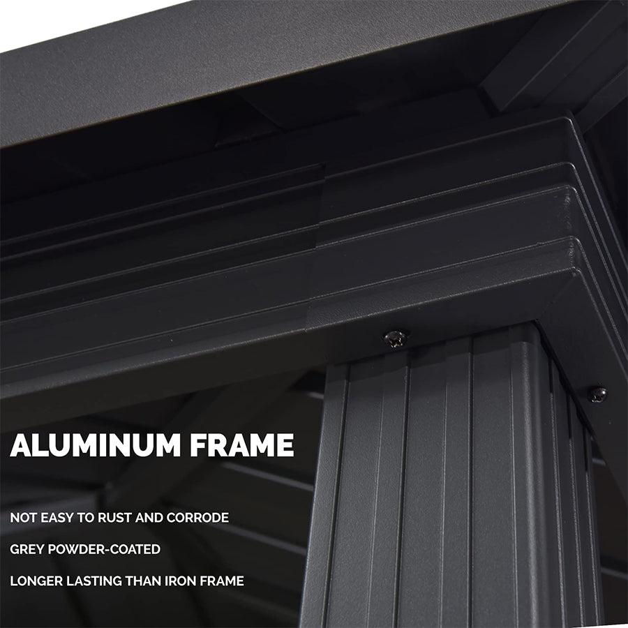 PURPLE LEAF Hardtop Grill Gazebo for Patio Bronze Permanent Metal Roof Outside Sun Shade Outdoor BBQ Canopy - Image 14