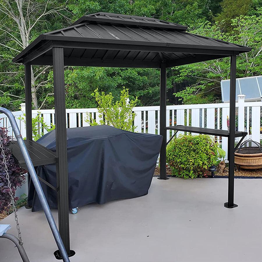 PURPLE LEAF Hardtop Grill Gazebo for Patio Bronze Permanent Metal Roof Outside Sun Shade Outdoor BBQ Canopy - Image 16