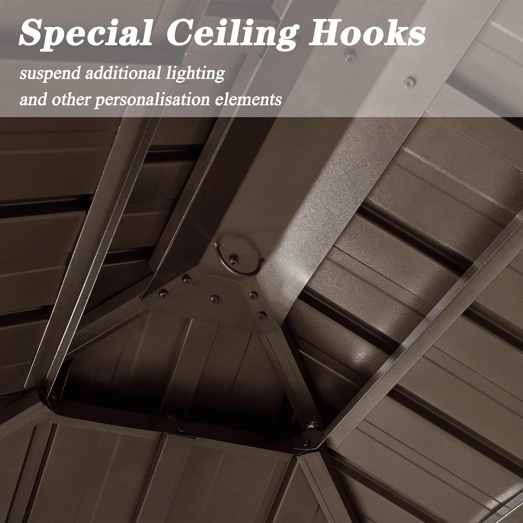 PURPLE LEAF Hardtop Grill Gazebo for Patio Bronze Permanent Metal Roof Outside Sun Shade Outdoor BBQ Canopy - Image 19