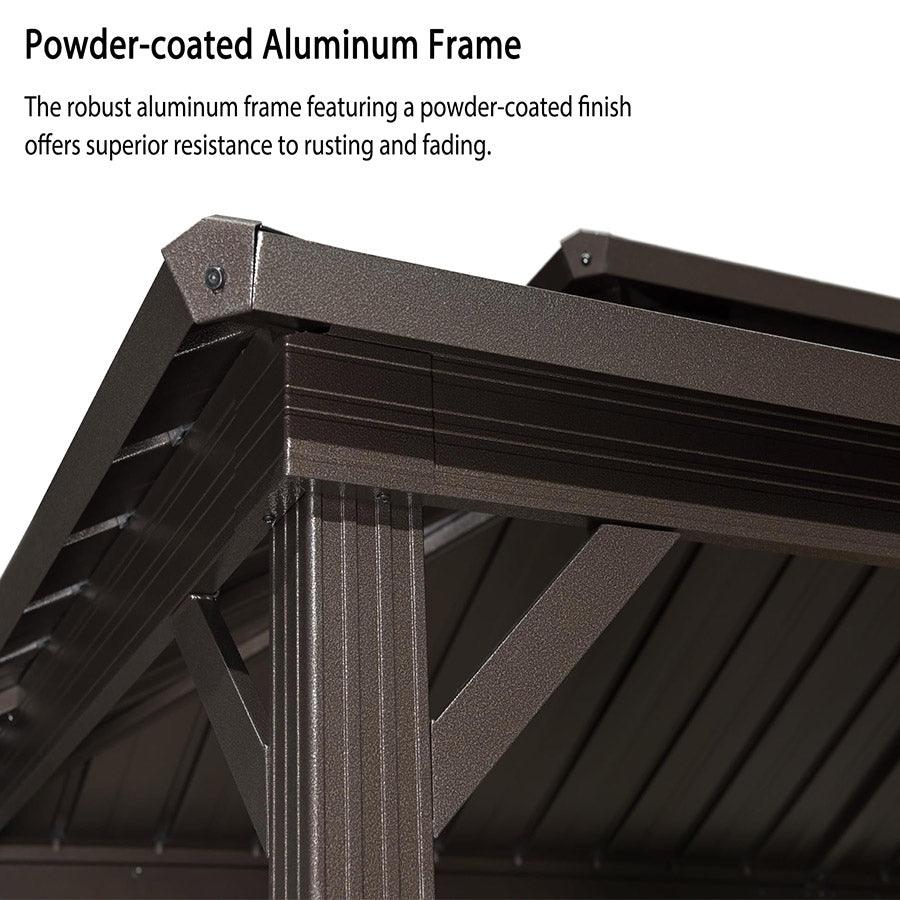 PURPLE LEAF Hardtop Grill Gazebo for Patio Bronze Permanent Metal Roof Outside Sun Shade Outdoor BBQ Canopy - Image 24