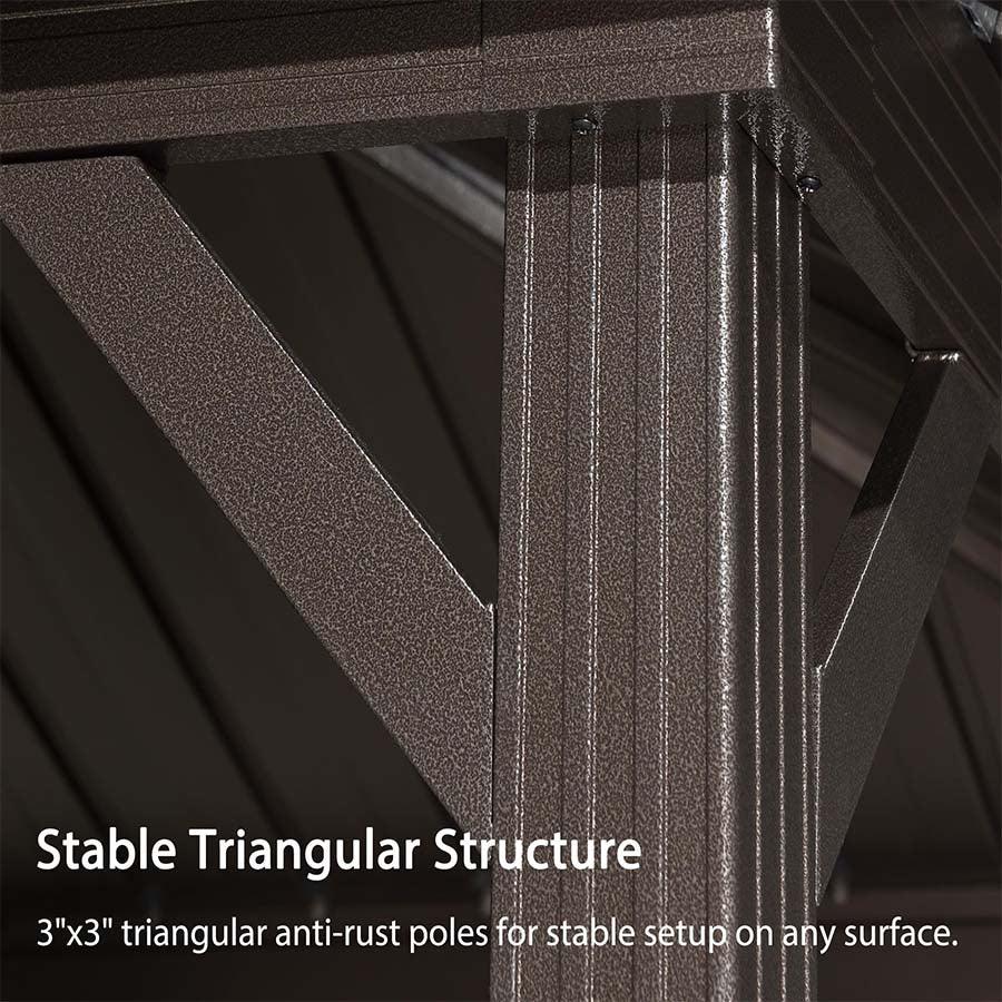 PURPLE LEAF Hardtop Grill Gazebo for Patio Bronze Permanent Metal Roof Outside Sun Shade Outdoor BBQ Canopy - Image 27