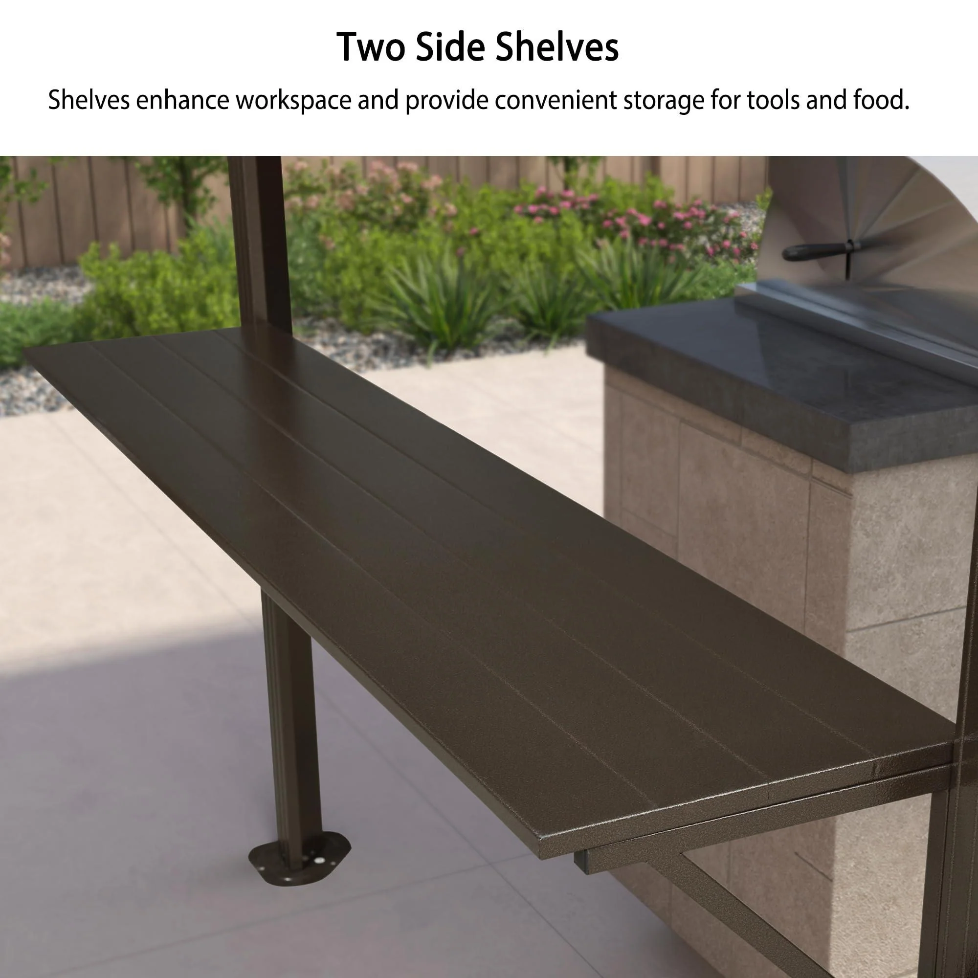 PURPLE LEAF Hardtop Grill Gazebo for Patio Bronze Permanent Metal Roof Outside Sun Shade Outdoor BBQ Canopy - Image 28