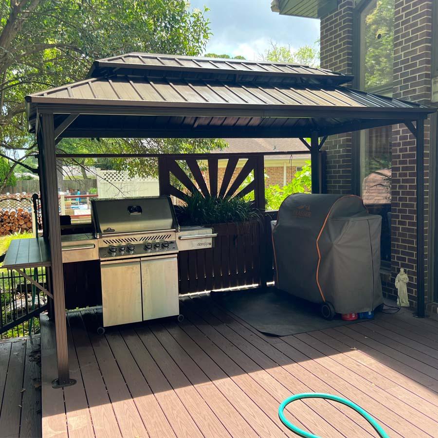 PURPLE LEAF Hardtop Grill Gazebo for Patio Bronze Permanent Metal Roof Outside Sun Shade Outdoor BBQ Canopy - Image 42