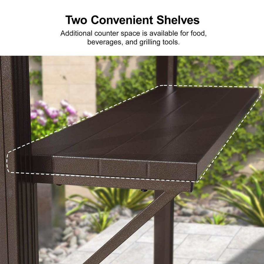 PURPLE LEAF Hardtop Grill Gazebo for Patio Bronze Permanent Metal Roof Outside Sun Shade Outdoor BBQ Canopy - Image 45