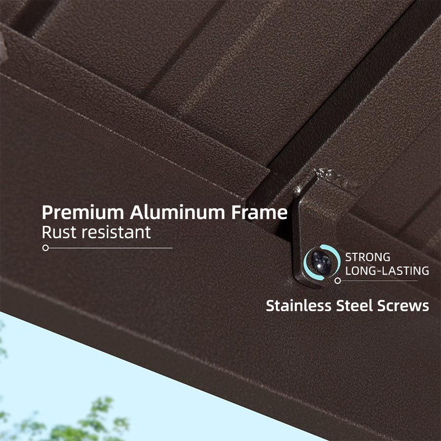 PURPLE LEAF Hardtop Grill Gazebo for Patio Bronze Permanent Metal Roof Outside Sun Shade Outdoor BBQ Canopy - Image 49