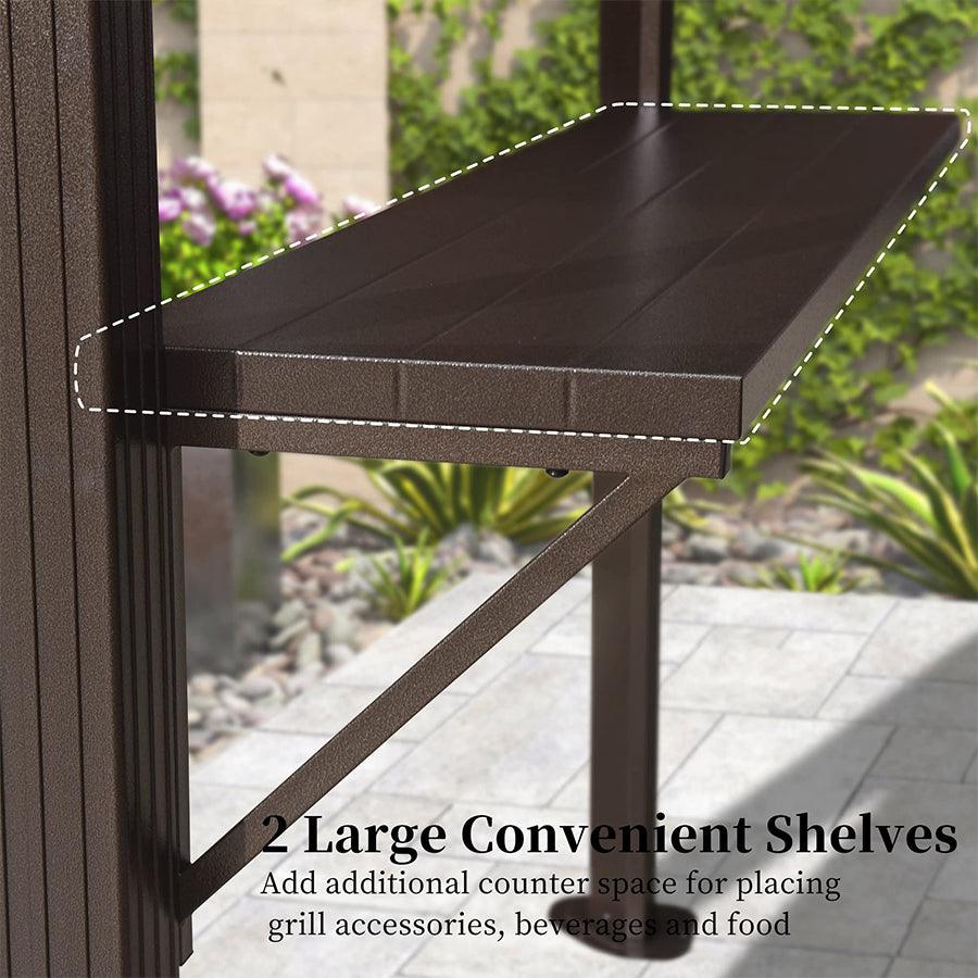PURPLE LEAF Hardtop Grill Gazebo for Patio Bronze Permanent Metal Roof Outside Sun Shade Outdoor BBQ Canopy - Image 5