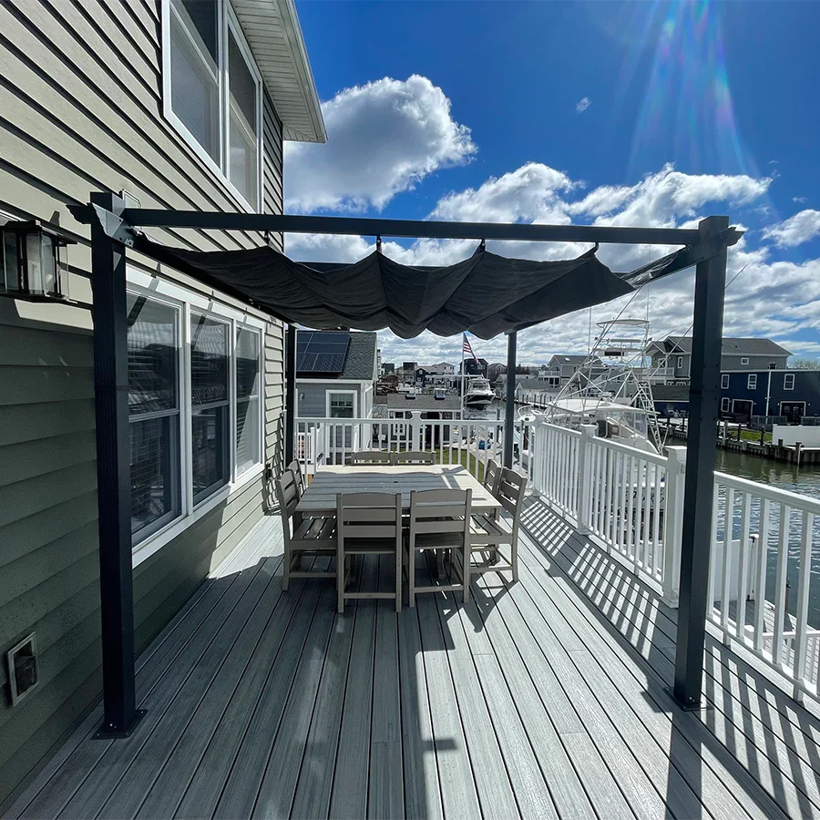 PURPLE LEAF Outdoor Pergola with Retractable Canopy Aluminum Shelter for Porch Garden  Beach Shade Pavilion Pergola Modern Backyard Deck - Image 225