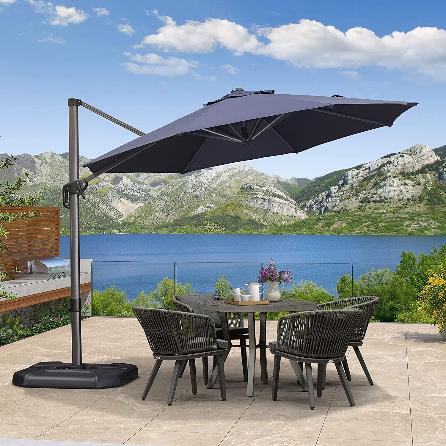 PURPLE LEAF Affordable Outdoor Umbrella Round Cantilever Umbrella for Garden - Image 28