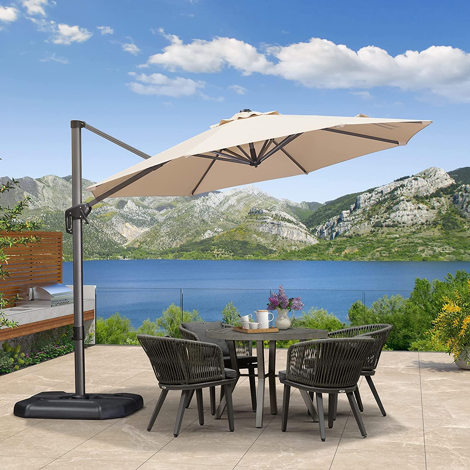 PURPLE LEAF Affordable Outdoor Umbrella Round Cantilever Umbrella for Garden - Image 37