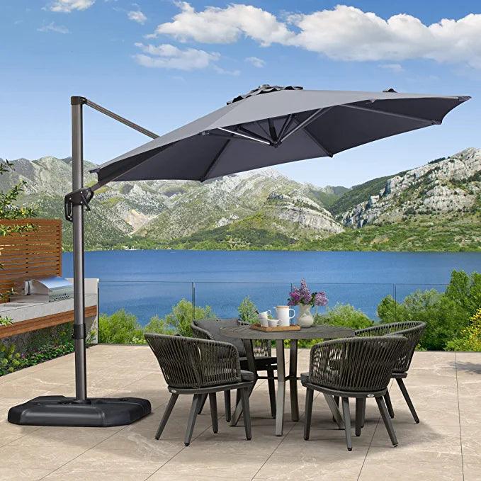 PURPLE LEAF Affordable Outdoor Umbrella Round Cantilever Umbrella for Garden - Image 42