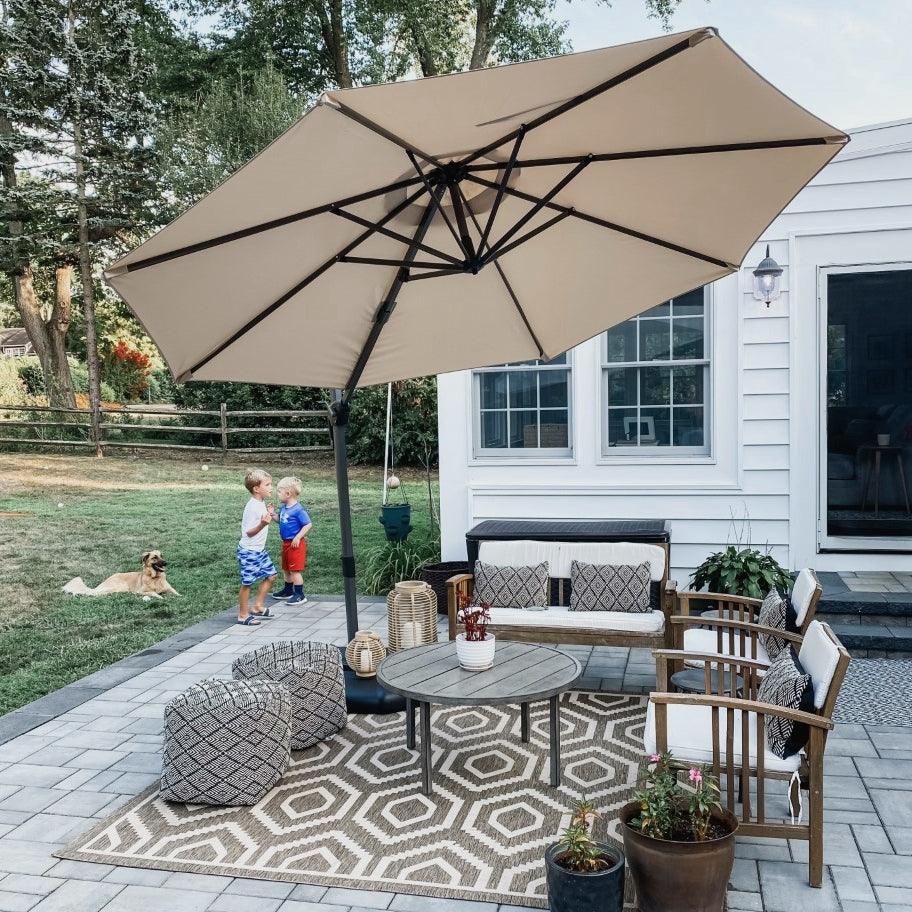 PURPLE LEAF Affordable Outdoor Umbrella Round Cantilever Umbrella for Garden - Image 44