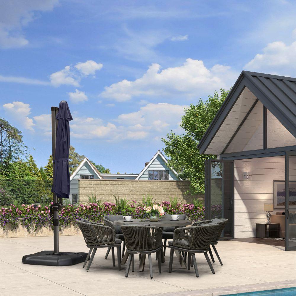 PURPLE LEAF Affordable Outdoor Umbrella Round Cantilever Umbrella for Garden - Image 73