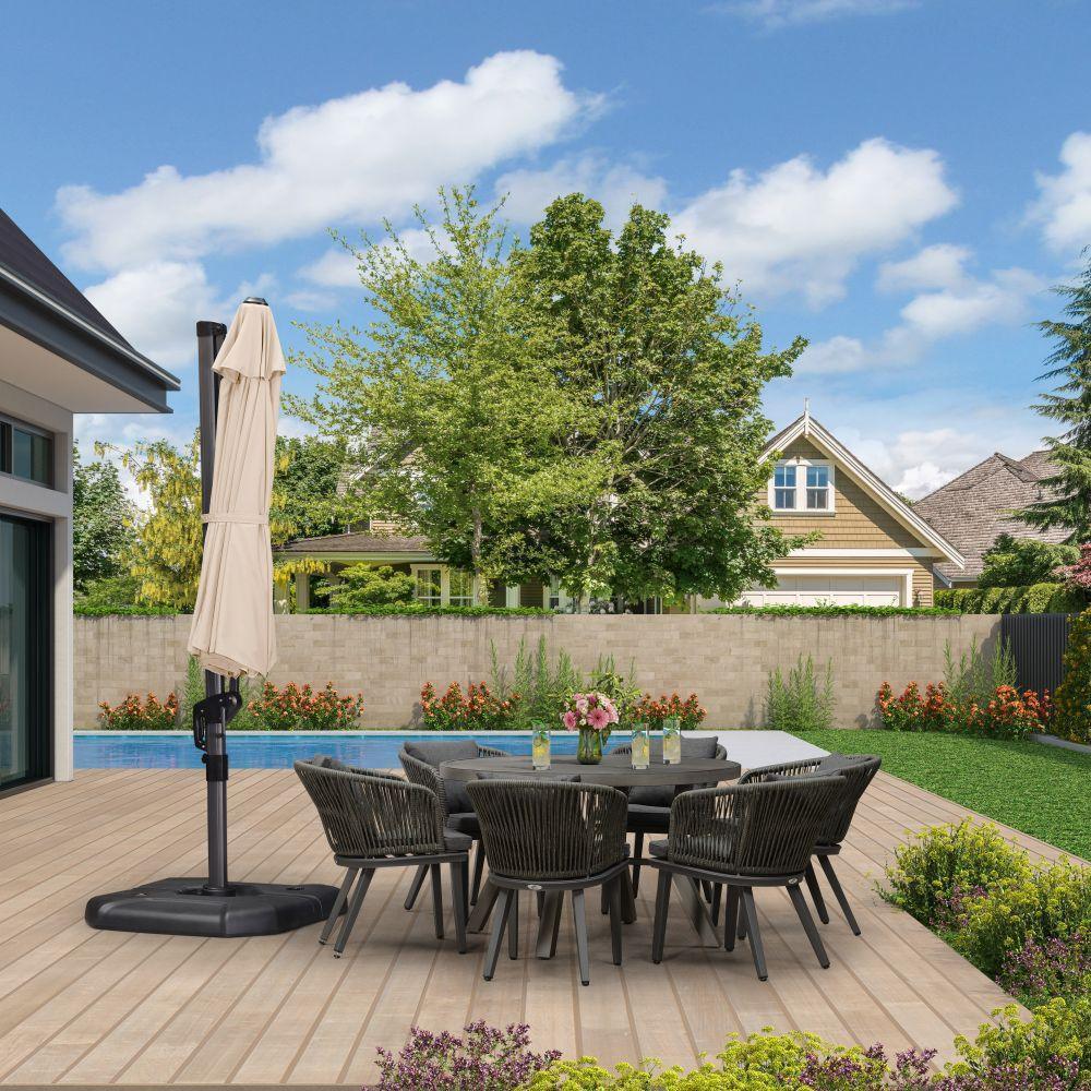 PURPLE LEAF Affordable Outdoor Umbrella Round Cantilever Umbrella for Garden - Image 74