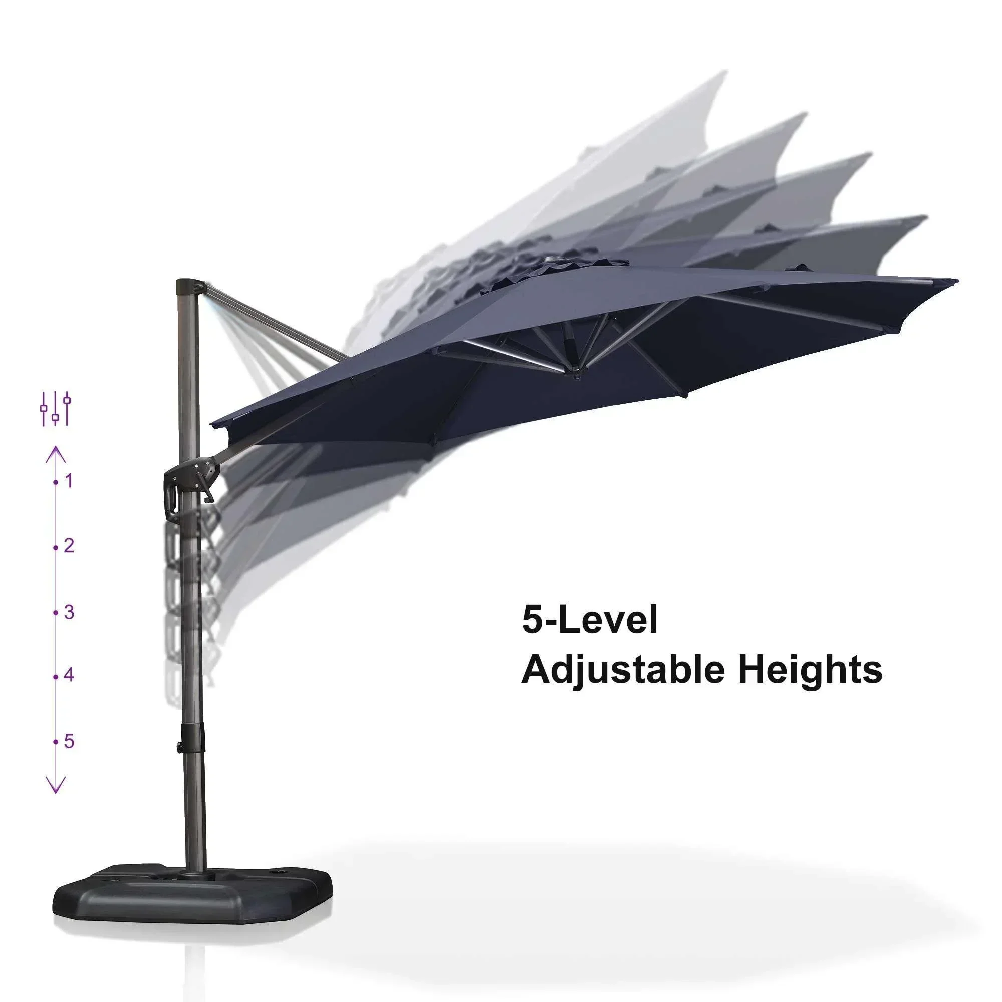 PURPLE LEAF Affordable Outdoor Umbrella Round Cantilever Umbrella for Garden - Image 87