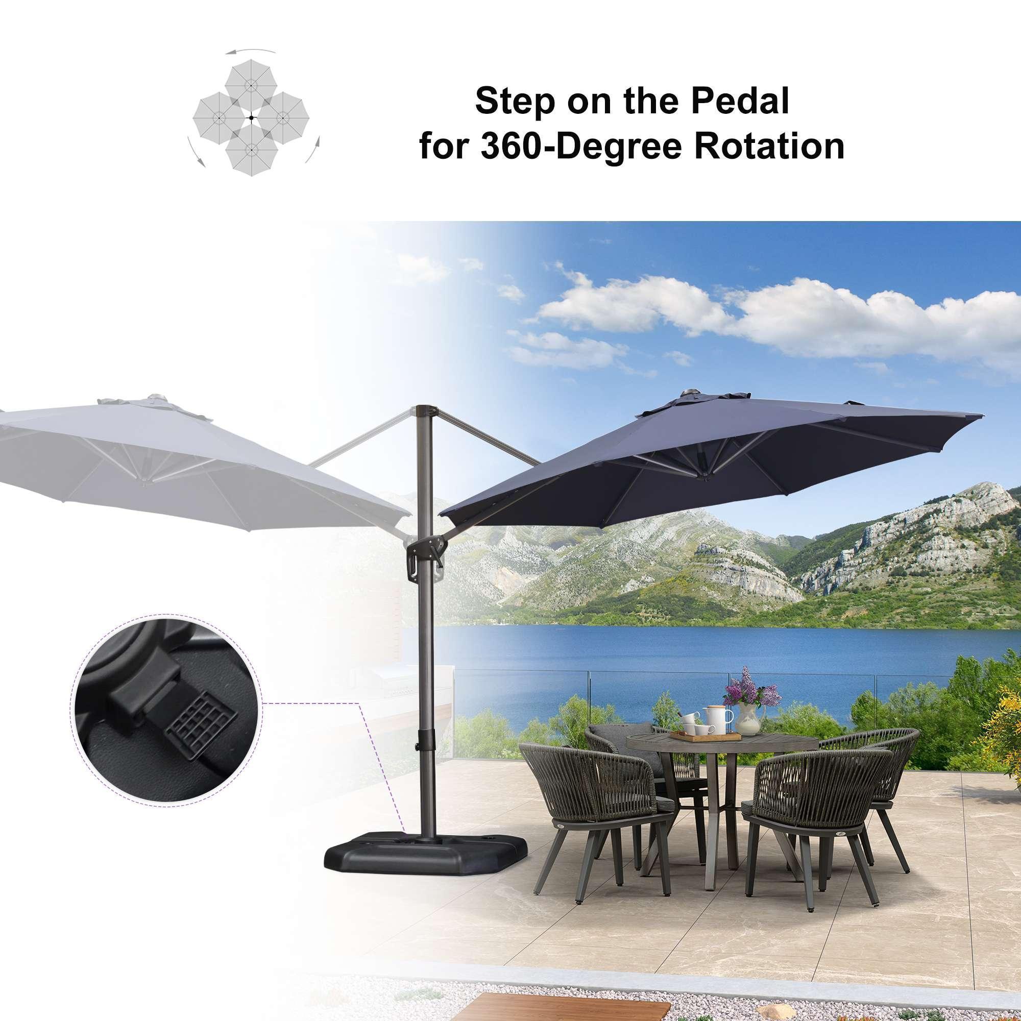 PURPLE LEAF Affordable Outdoor Umbrella Round Cantilever Umbrella for Garden - Image 88