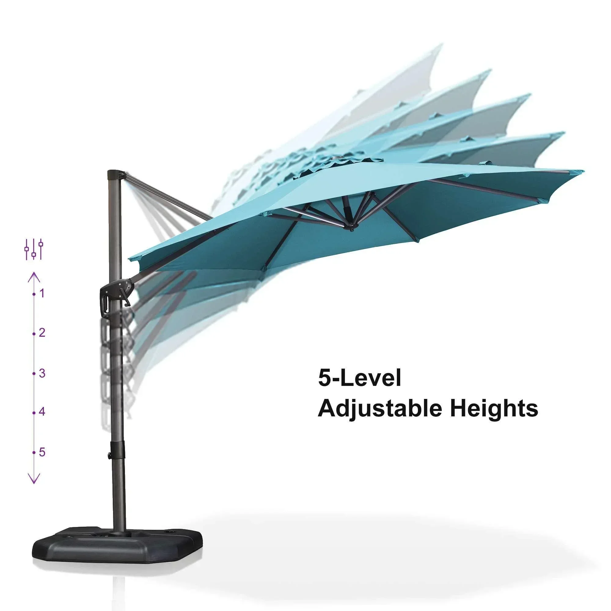 PURPLE LEAF Affordable Outdoor Umbrella Round Cantilever Umbrella for Garden - Image 91