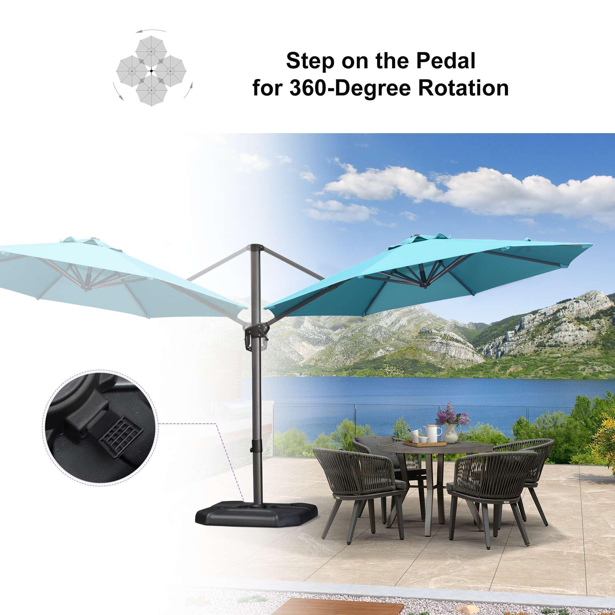 PURPLE LEAF Affordable Outdoor Umbrella Round Cantilever Umbrella for Garden - Image 92