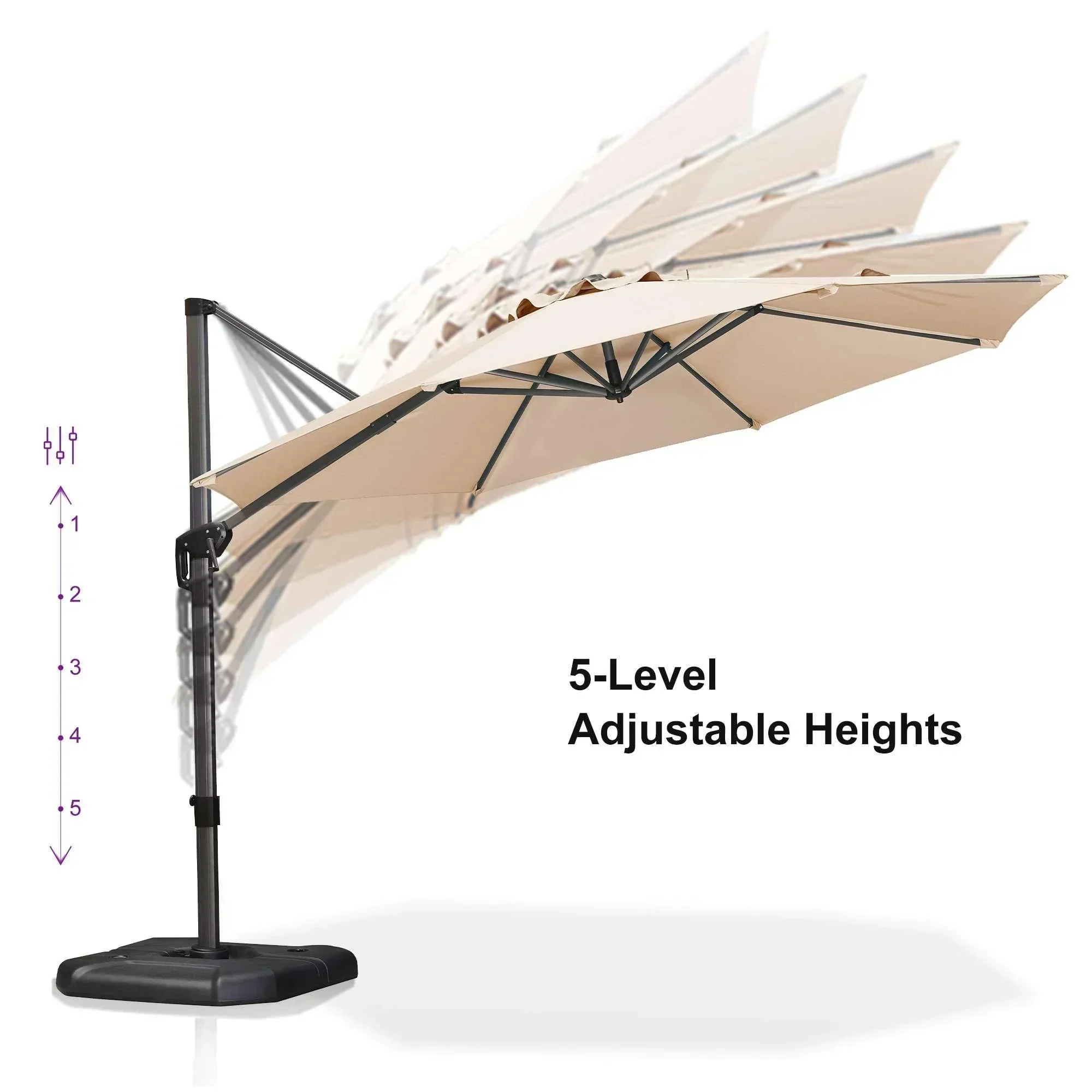 PURPLE LEAF Affordable Outdoor Umbrella Round Cantilever Umbrella for Garden - Image 93