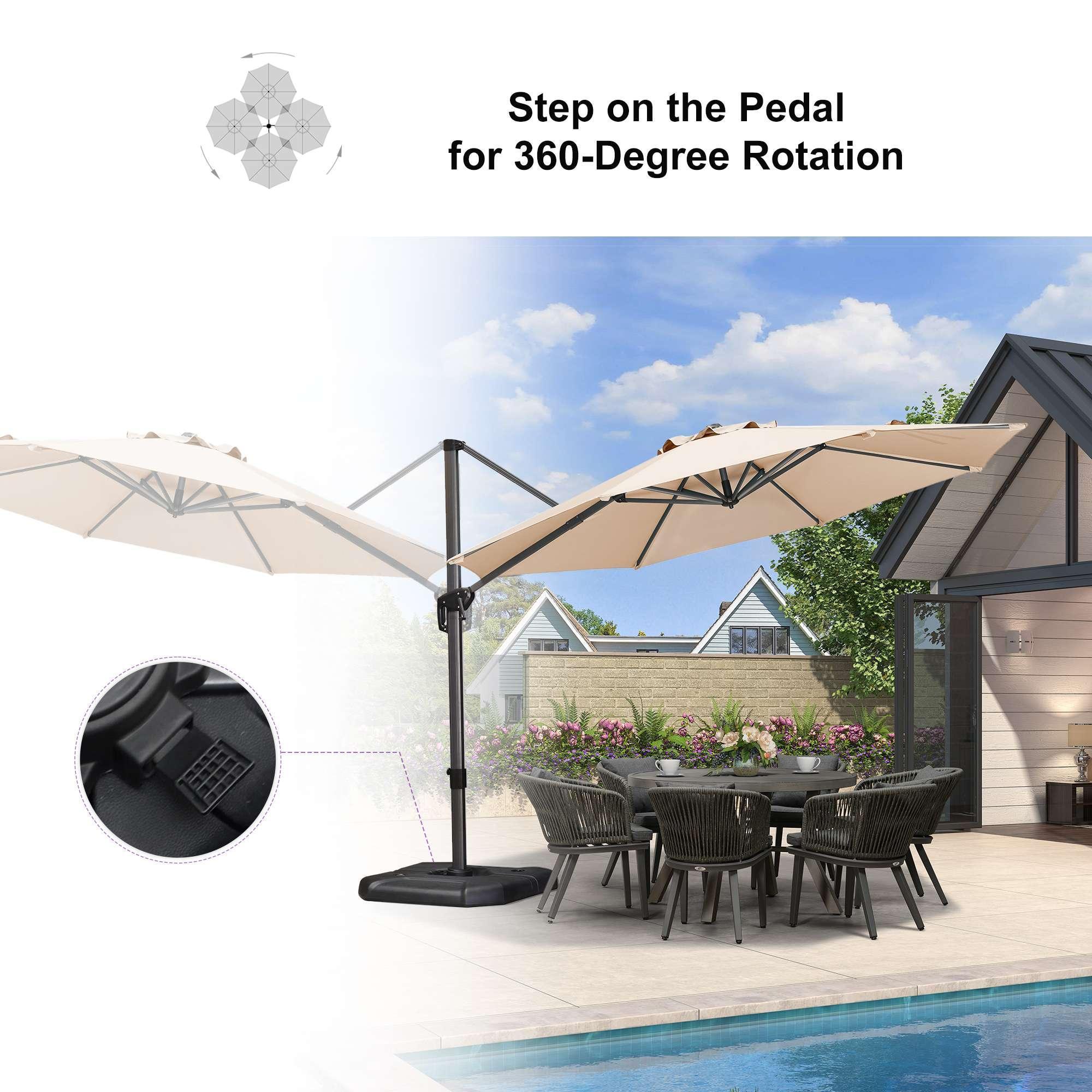 PURPLE LEAF Affordable Outdoor Umbrella Round Cantilever Umbrella for Garden - Image 94