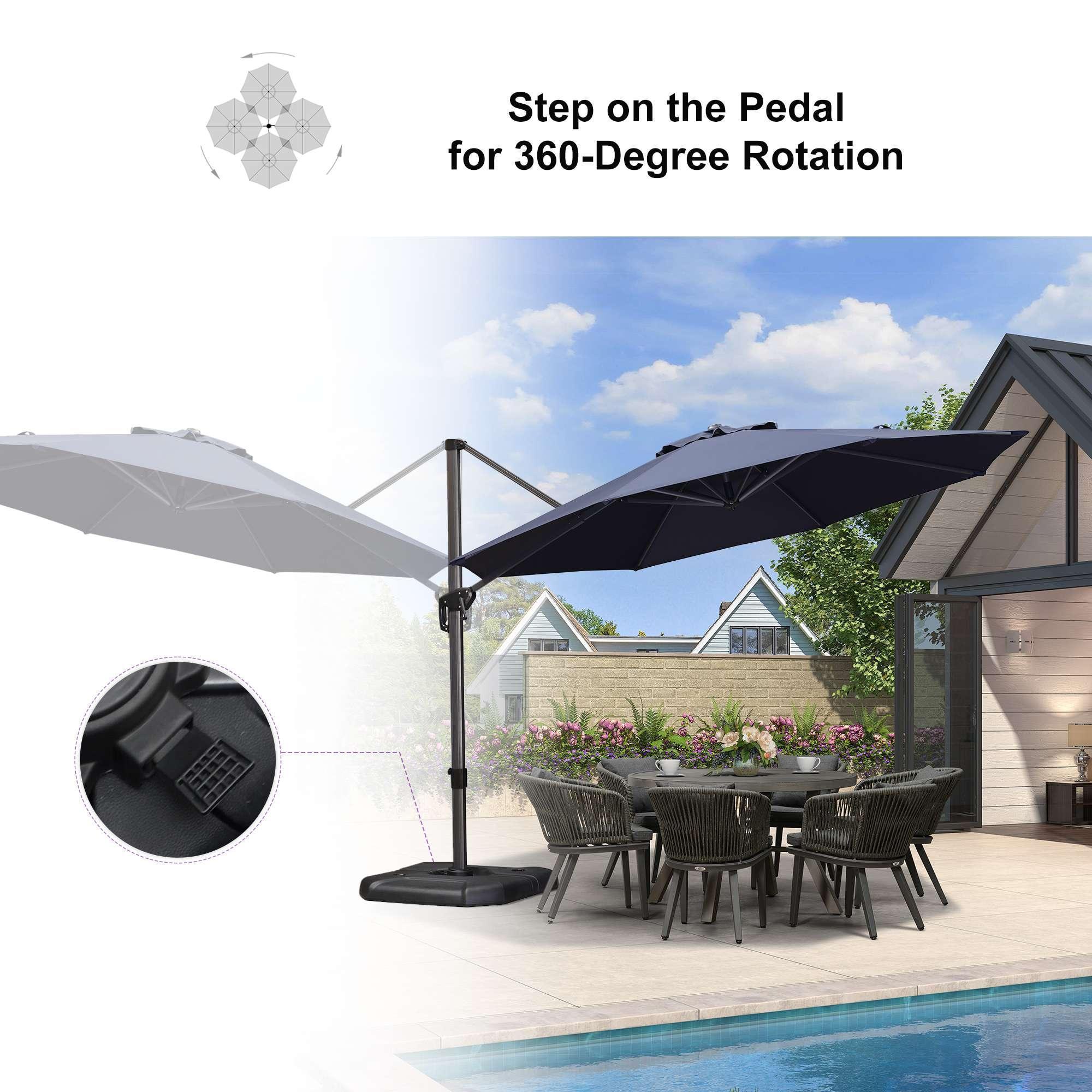 PURPLE LEAF Affordable Outdoor Umbrella Round Cantilever Umbrella for Garden - Image 96