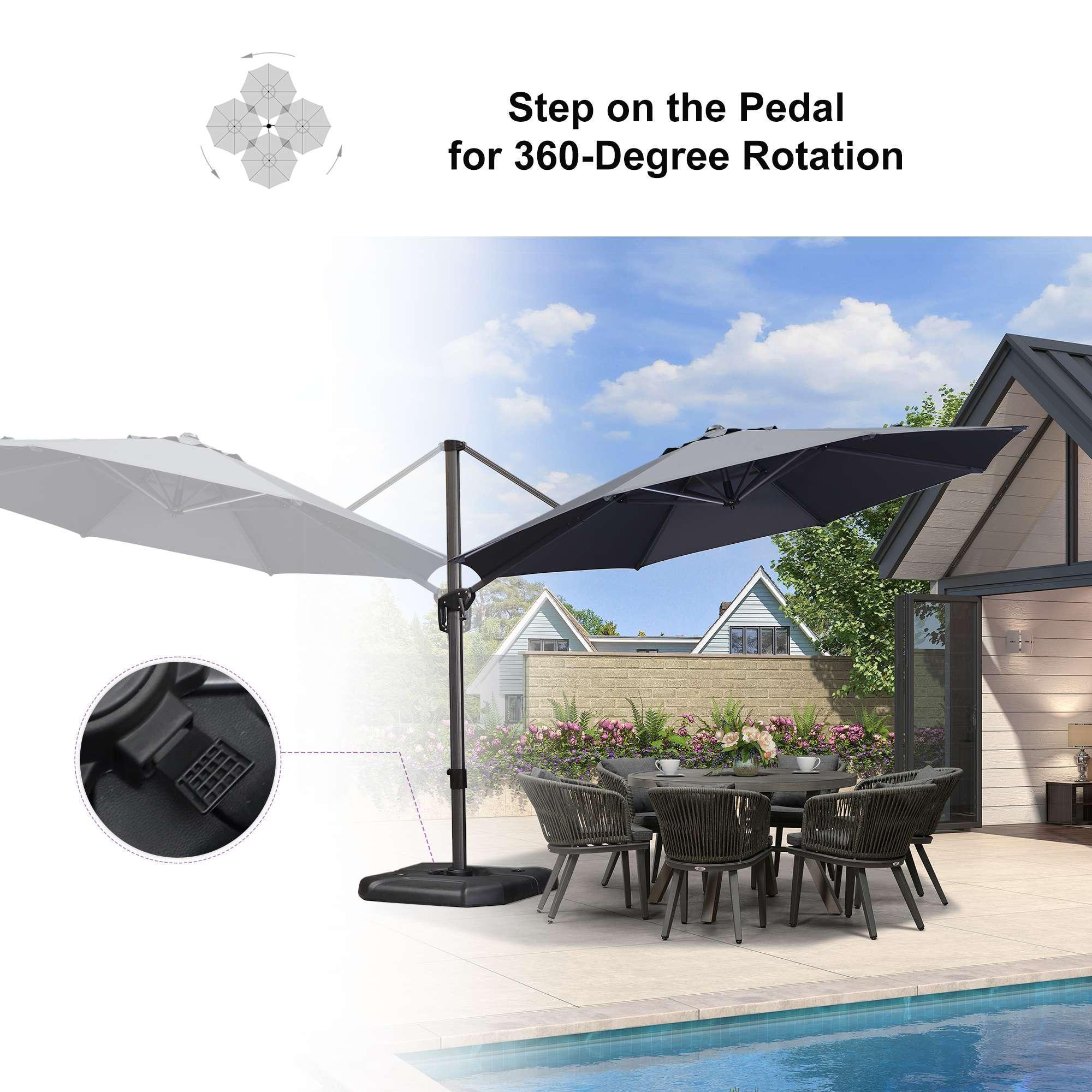 PURPLE LEAF Affordable Outdoor Umbrella Round Cantilever Umbrella for Garden - Image 97