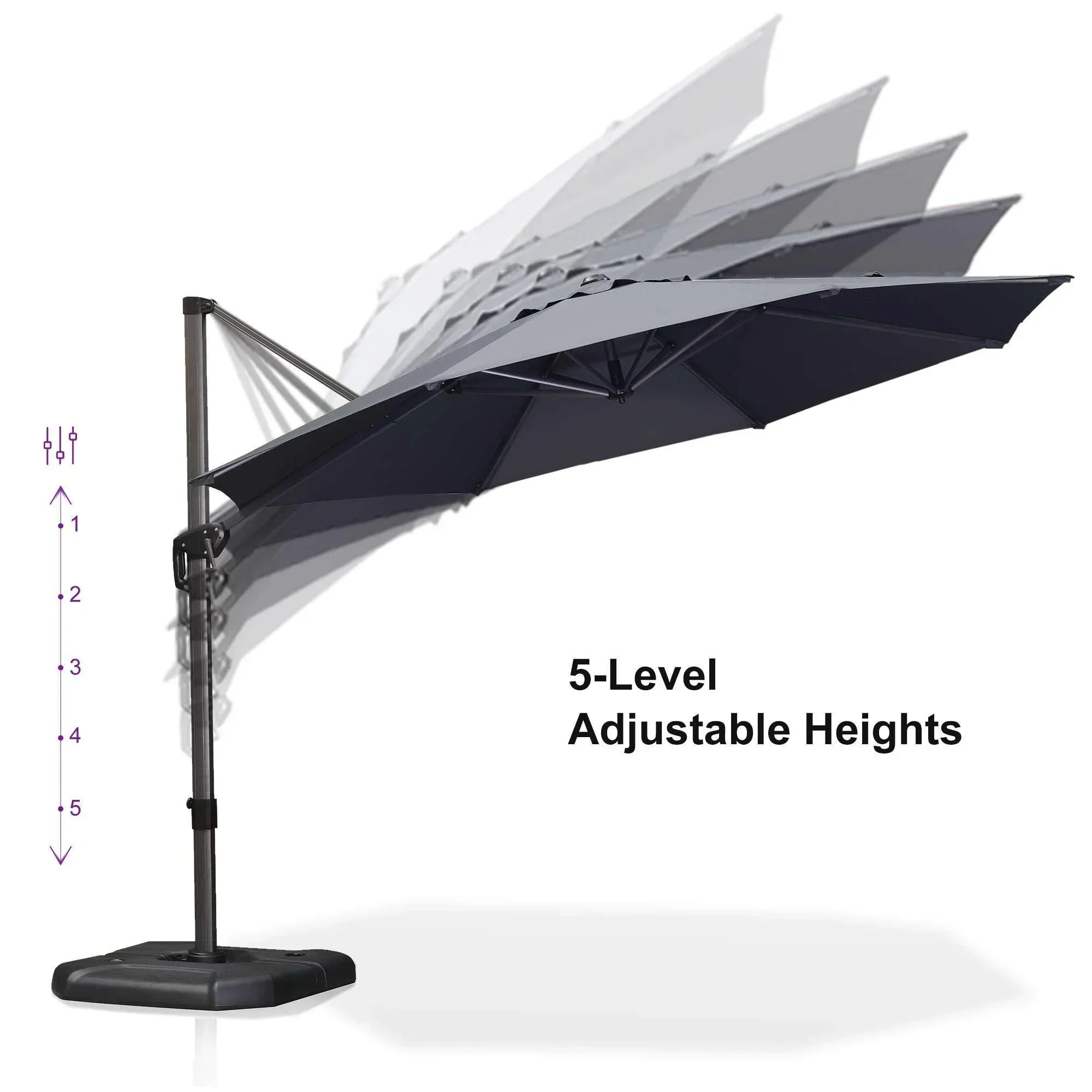 PURPLE LEAF Affordable Outdoor Umbrella Round Cantilever Umbrella for Garden - Image 98