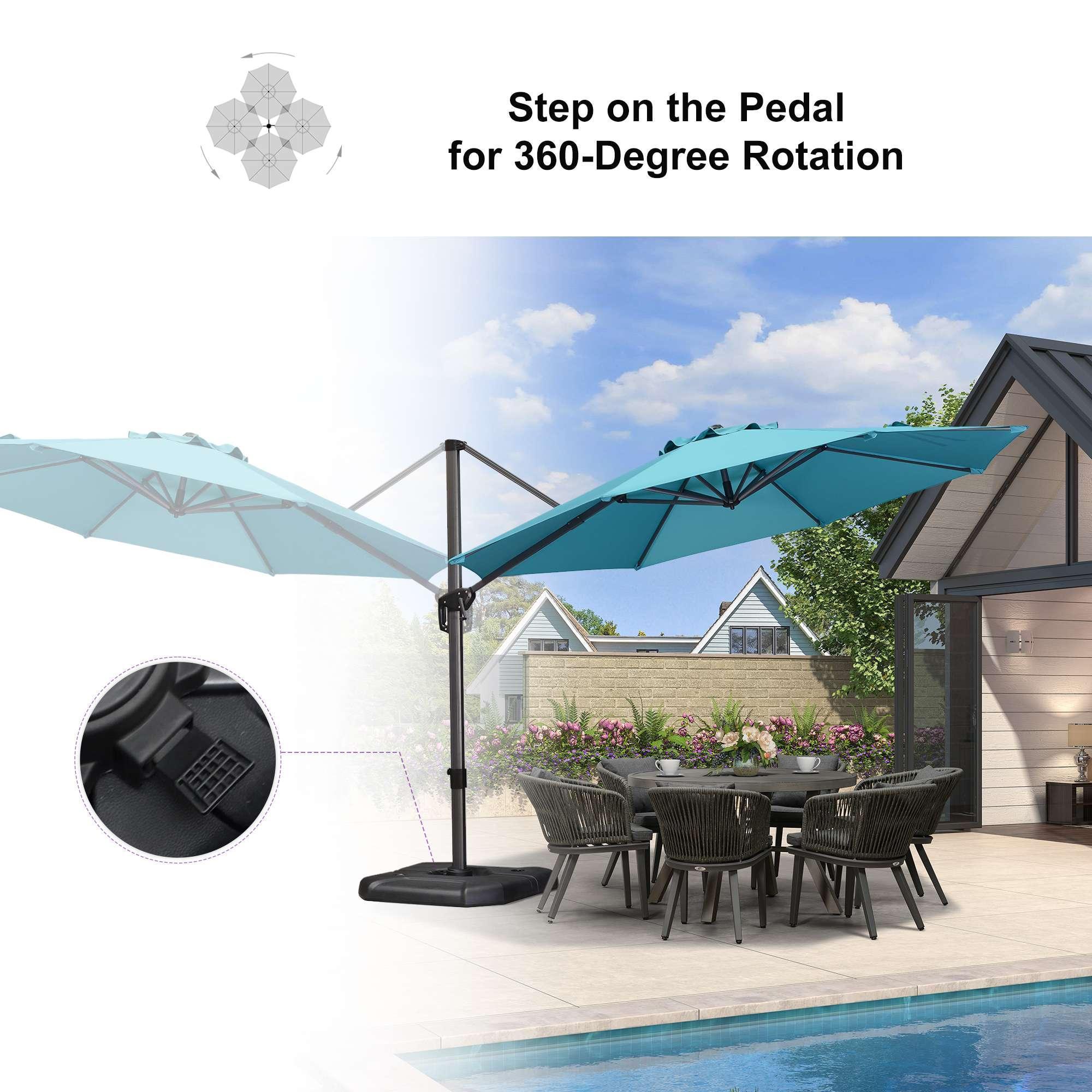 PURPLE LEAF Affordable Outdoor Umbrella Round Cantilever Umbrella for Garden - Image 99