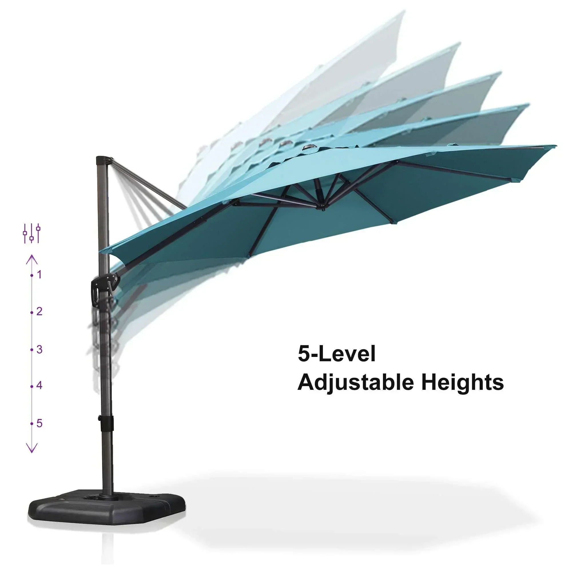 PURPLE LEAF Affordable Outdoor Umbrella Round Cantilever Umbrella for Garden - Image 100