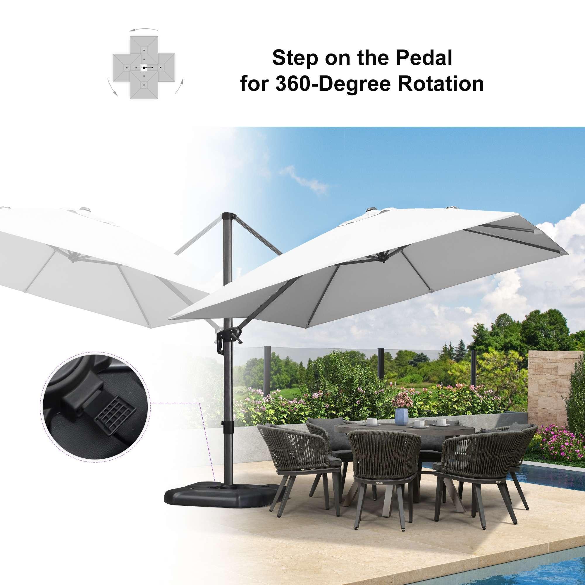 PURPLE LEAF Patio Outdoor Large Umbrella Square and Rectangular Cantilever Yard Sun Umbrellas - Image 75