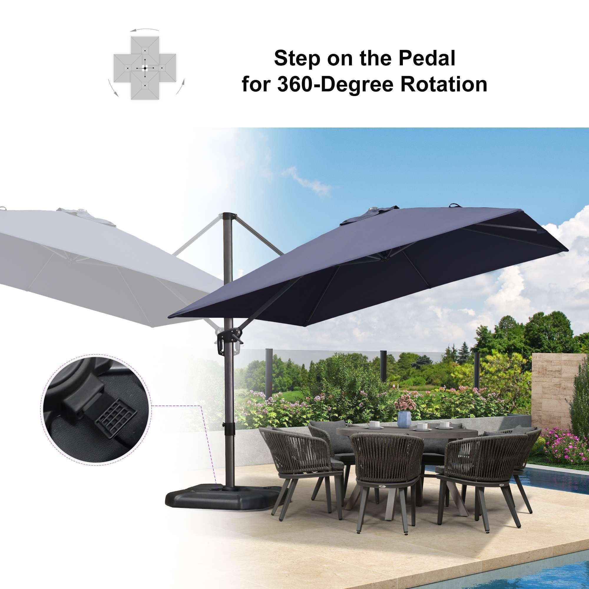 PURPLE LEAF Patio Outdoor Large Umbrella Square and Rectangular Cantilever Yard Sun Umbrellas - Image 78