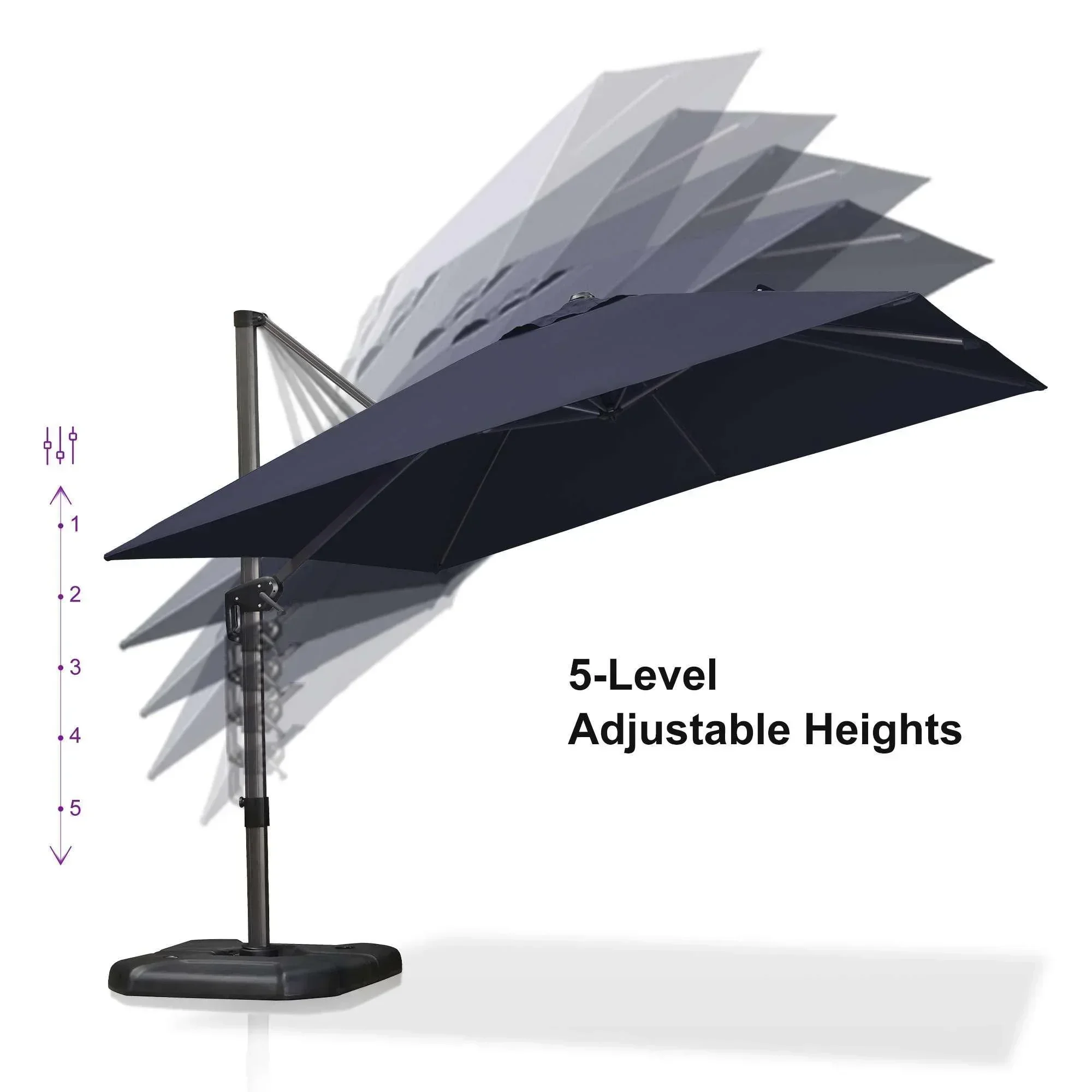 PURPLE LEAF Patio Outdoor Large Umbrella Square and Rectangular Cantilever Yard Sun Umbrellas - Image 79