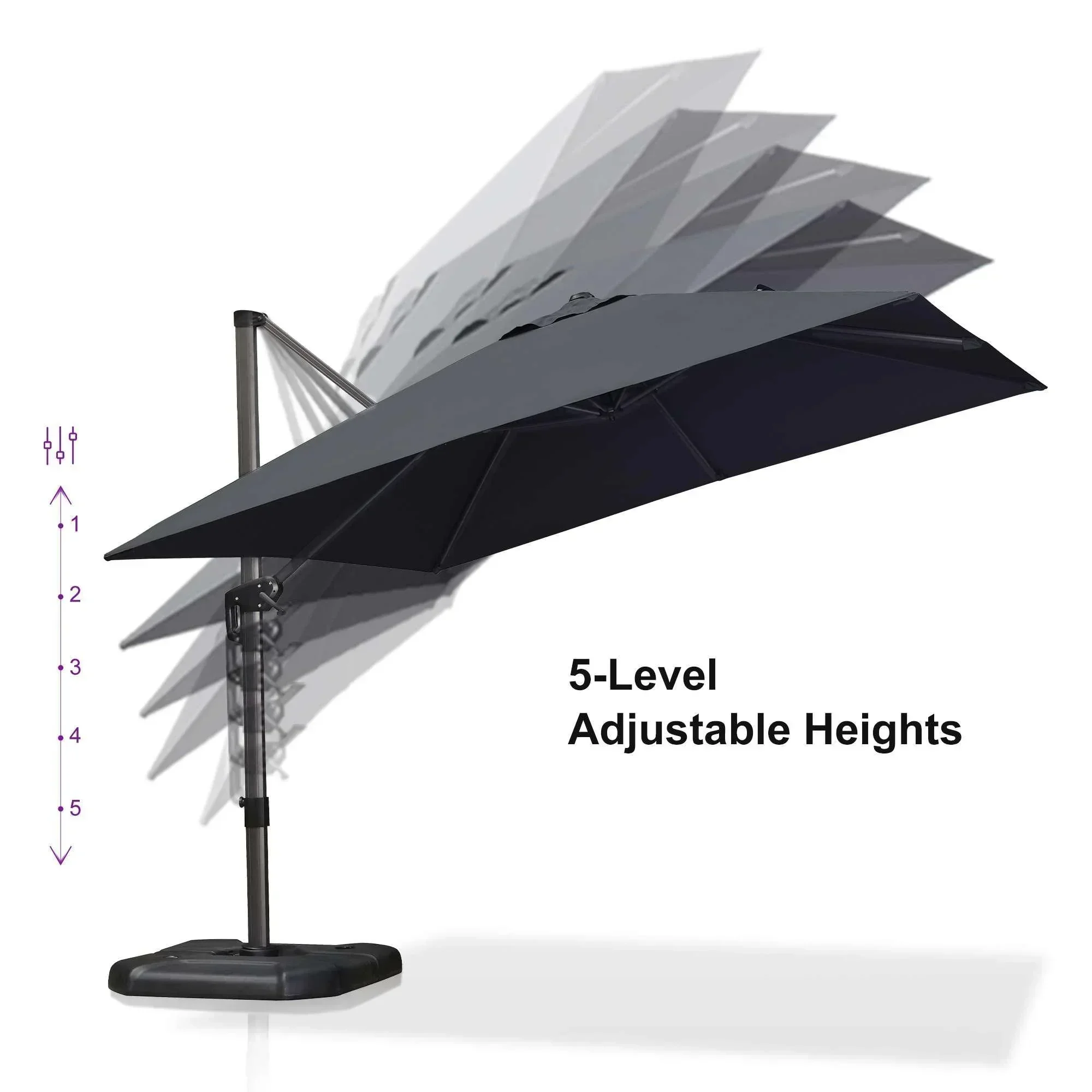 PURPLE LEAF Patio Outdoor Large Umbrella Square and Rectangular Cantilever Yard Sun Umbrellas - Image 80