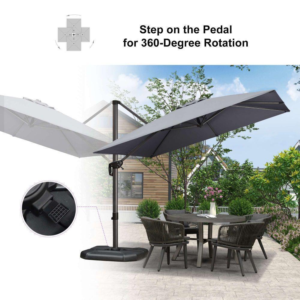 PURPLE LEAF Patio Outdoor Large Umbrella Square and Rectangular Cantilever Yard Sun Umbrellas - Image 84