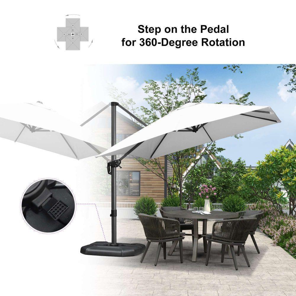 PURPLE LEAF Patio Outdoor Large Umbrella Square and Rectangular Cantilever Yard Sun Umbrellas - Image 87