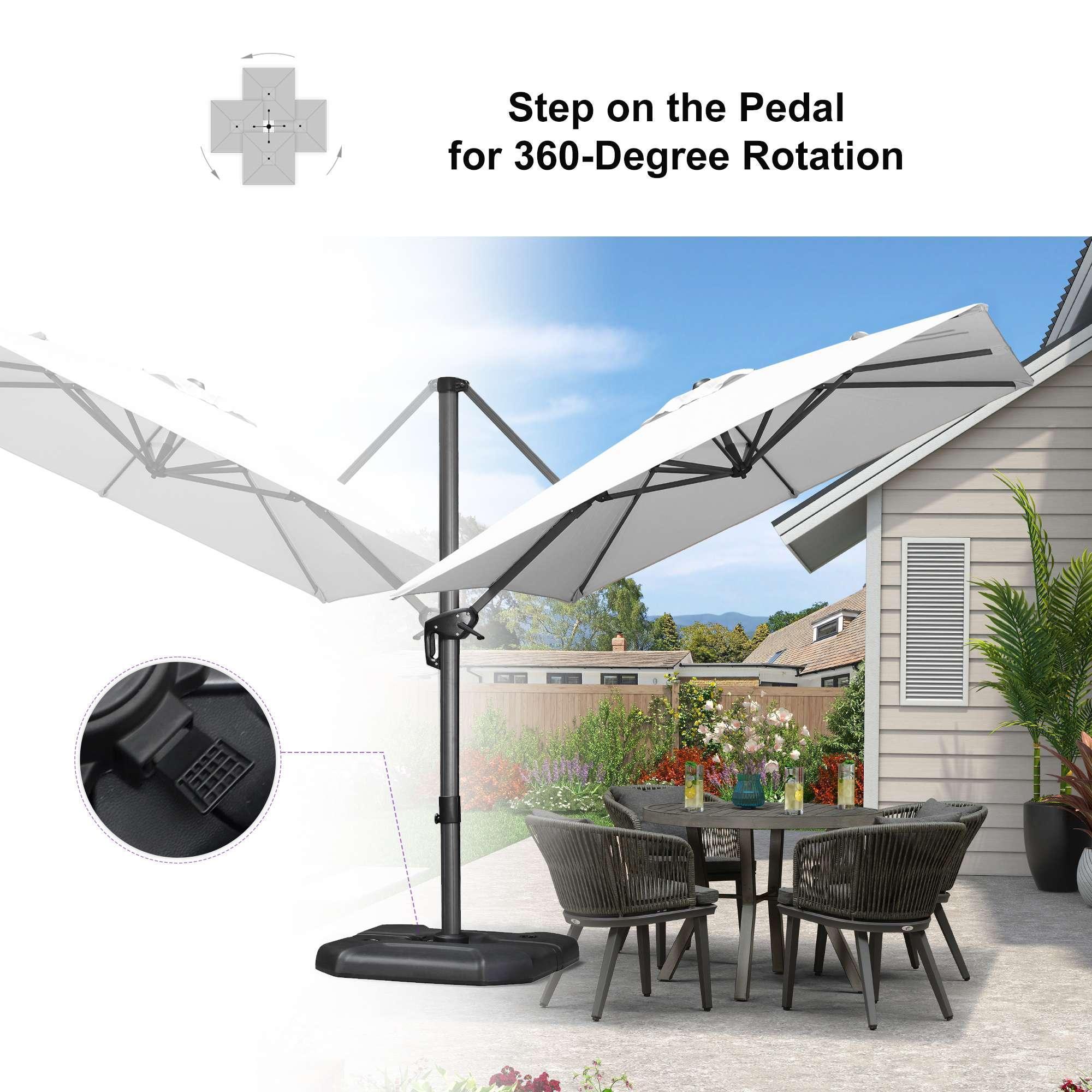 PURPLE LEAF Patio Outdoor Large Umbrella Square and Rectangular Cantilever Yard Sun Umbrellas - Image 93