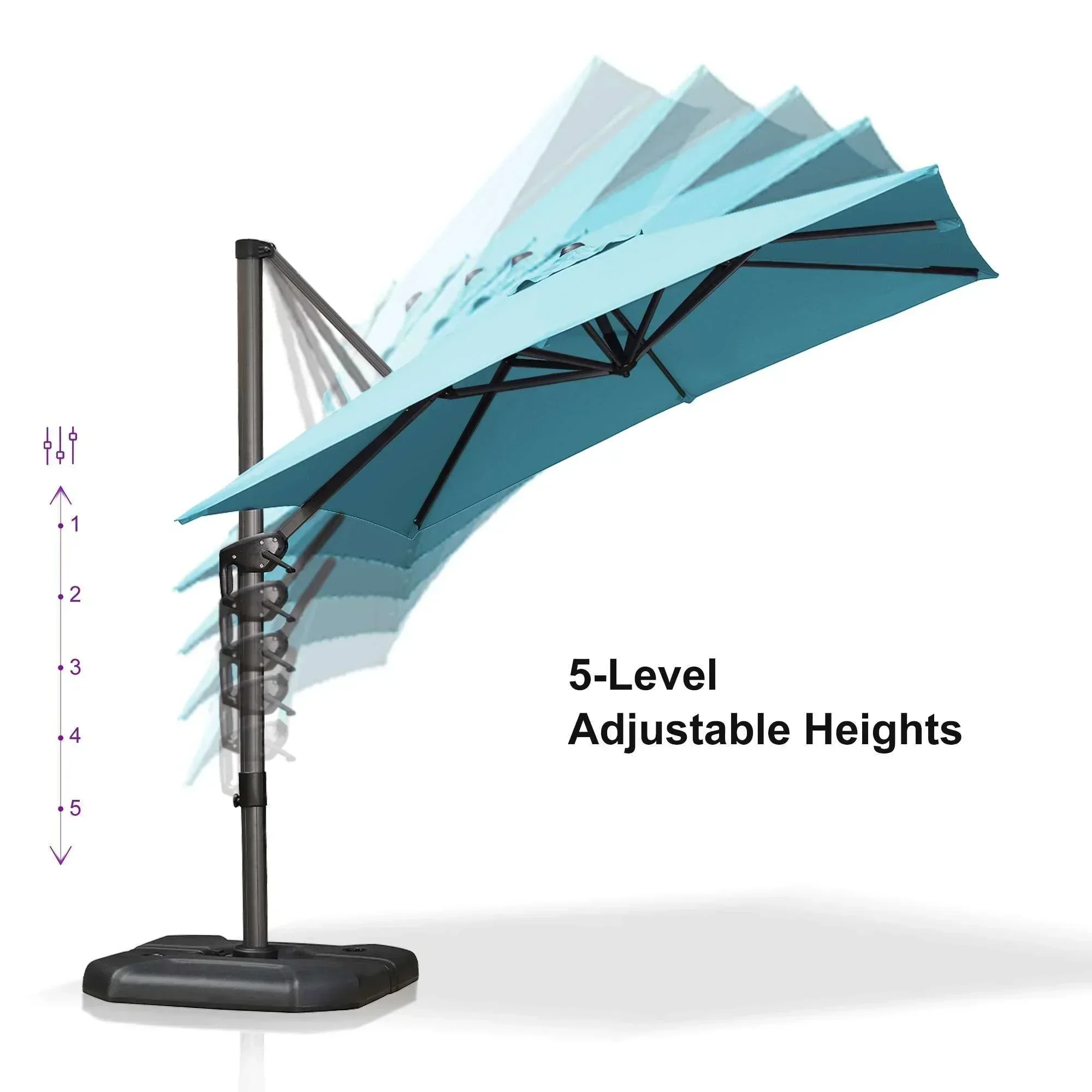 PURPLE LEAF Patio Outdoor Large Umbrella Square and Rectangular Cantilever Yard Sun Umbrellas - Image 94