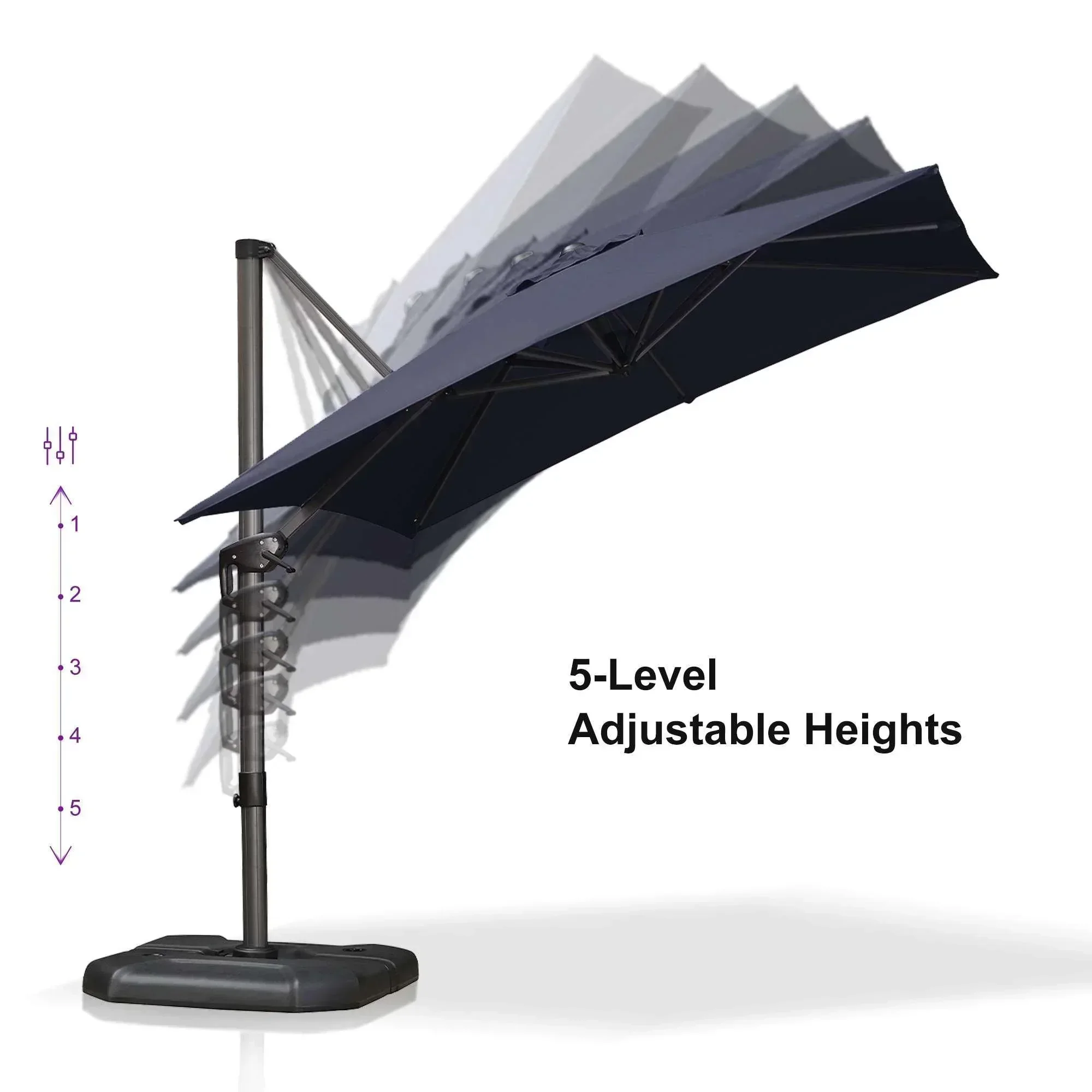 PURPLE LEAF Patio Outdoor Large Umbrella Square and Rectangular Cantilever Yard Sun Umbrellas - Image 96