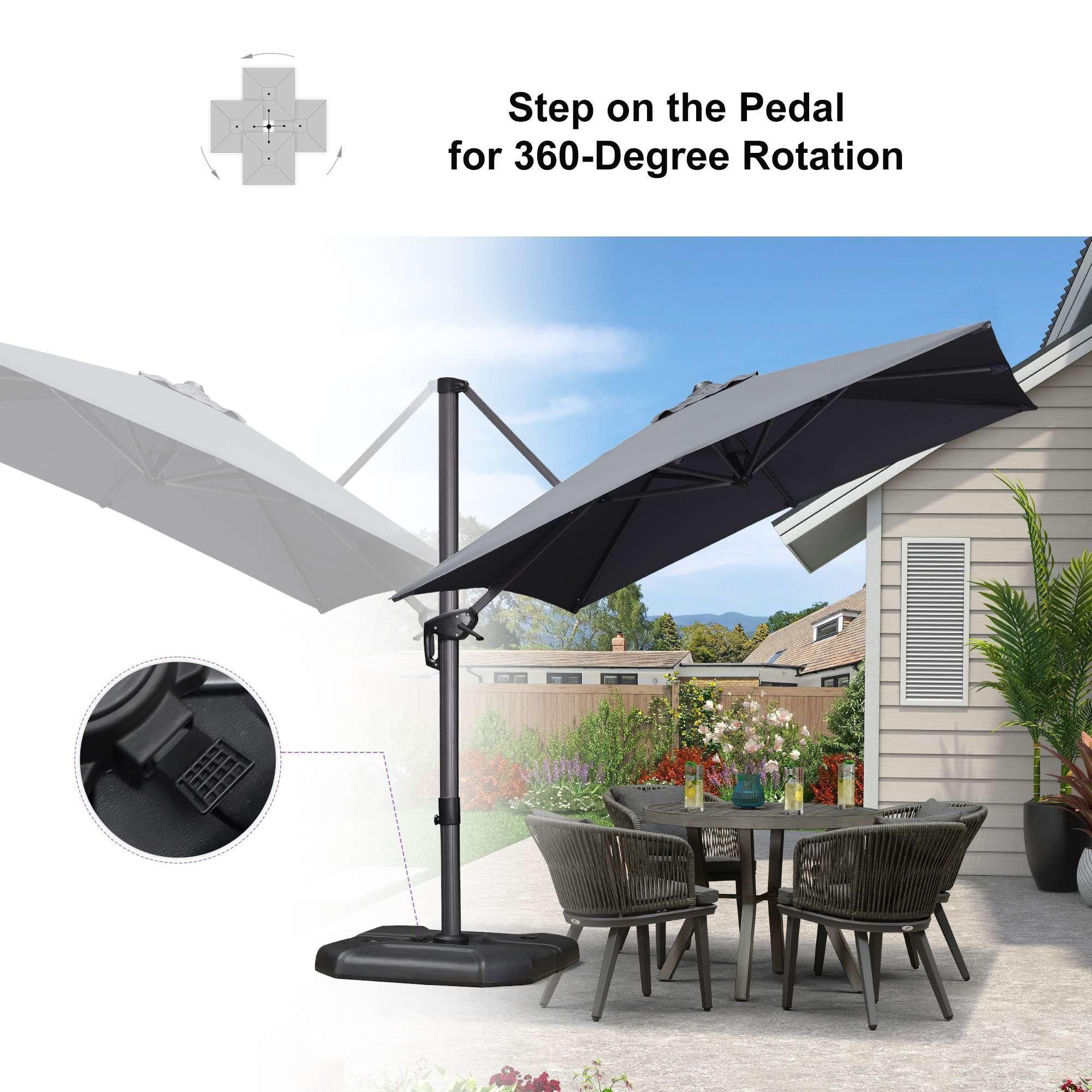 PURPLE LEAF Patio Outdoor Large Umbrella Square and Rectangular Cantilever Yard Sun Umbrellas - Image 99