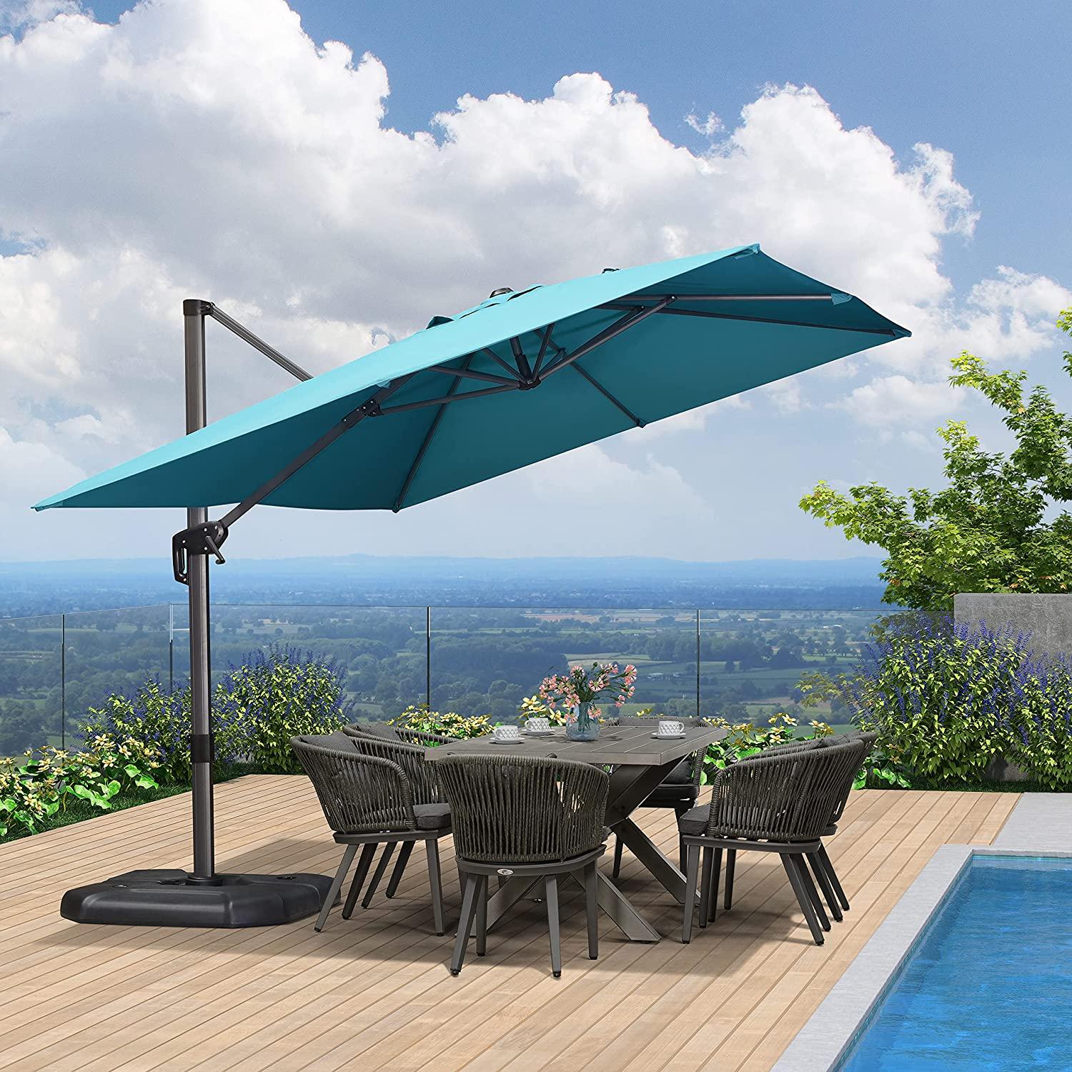 PURPLE LEAF Patio Outdoor Large Umbrella Square and Rectangular Cantilever Yard Sun Umbrellas - Image 26