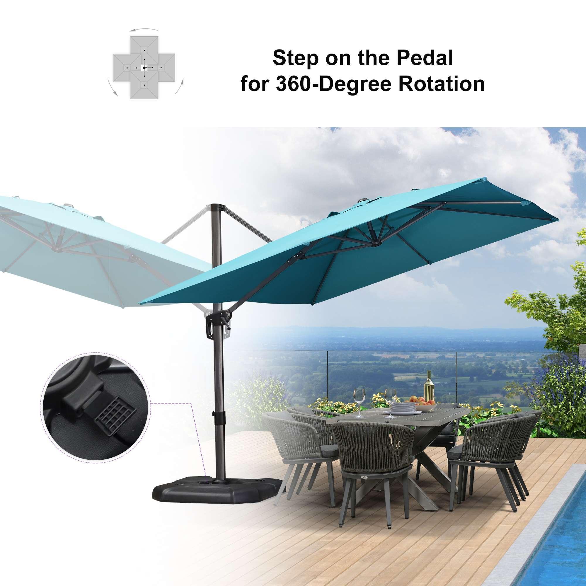 PURPLE LEAF Patio Outdoor Large Umbrella Square and Rectangular Cantilever Yard Sun Umbrellas - Image 105