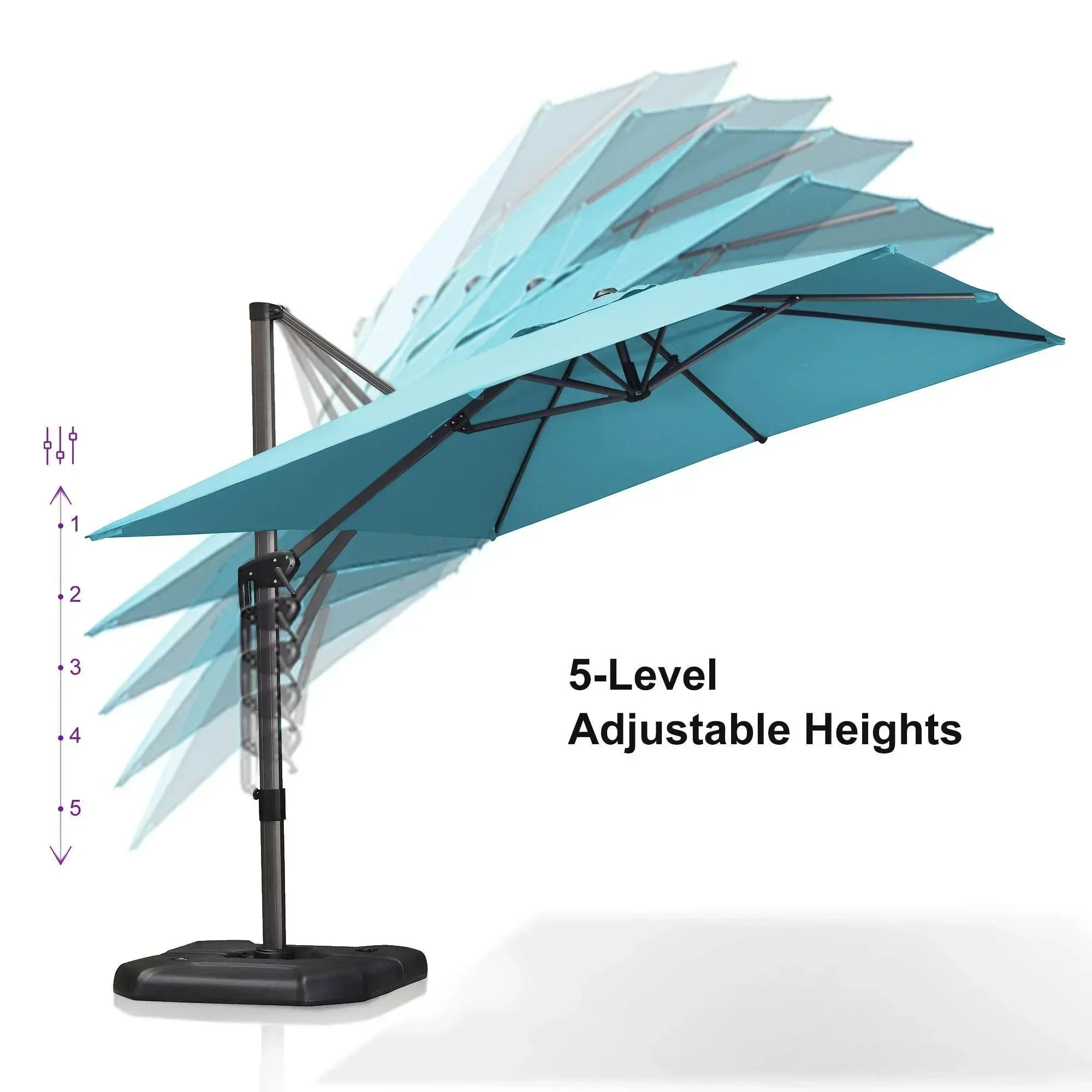 PURPLE LEAF Patio Outdoor Large Umbrella Square and Rectangular Cantilever Yard Sun Umbrellas - Image 114