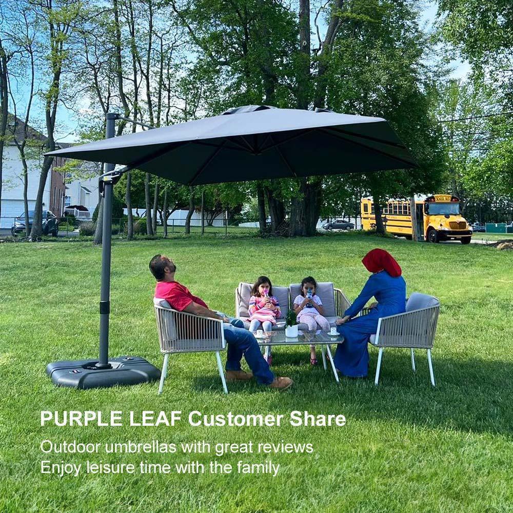 PURPLE LEAF Patio Outdoor Large Umbrella Square and Rectangular Cantilever Yard Sun Umbrellas - Image 129