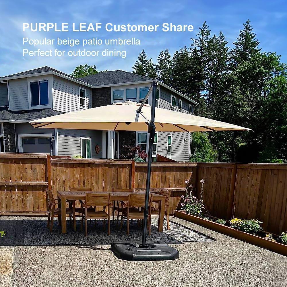 PURPLE LEAF Patio Outdoor Large Umbrella Square and Rectangular Cantilever Yard Sun Umbrellas - Image 131