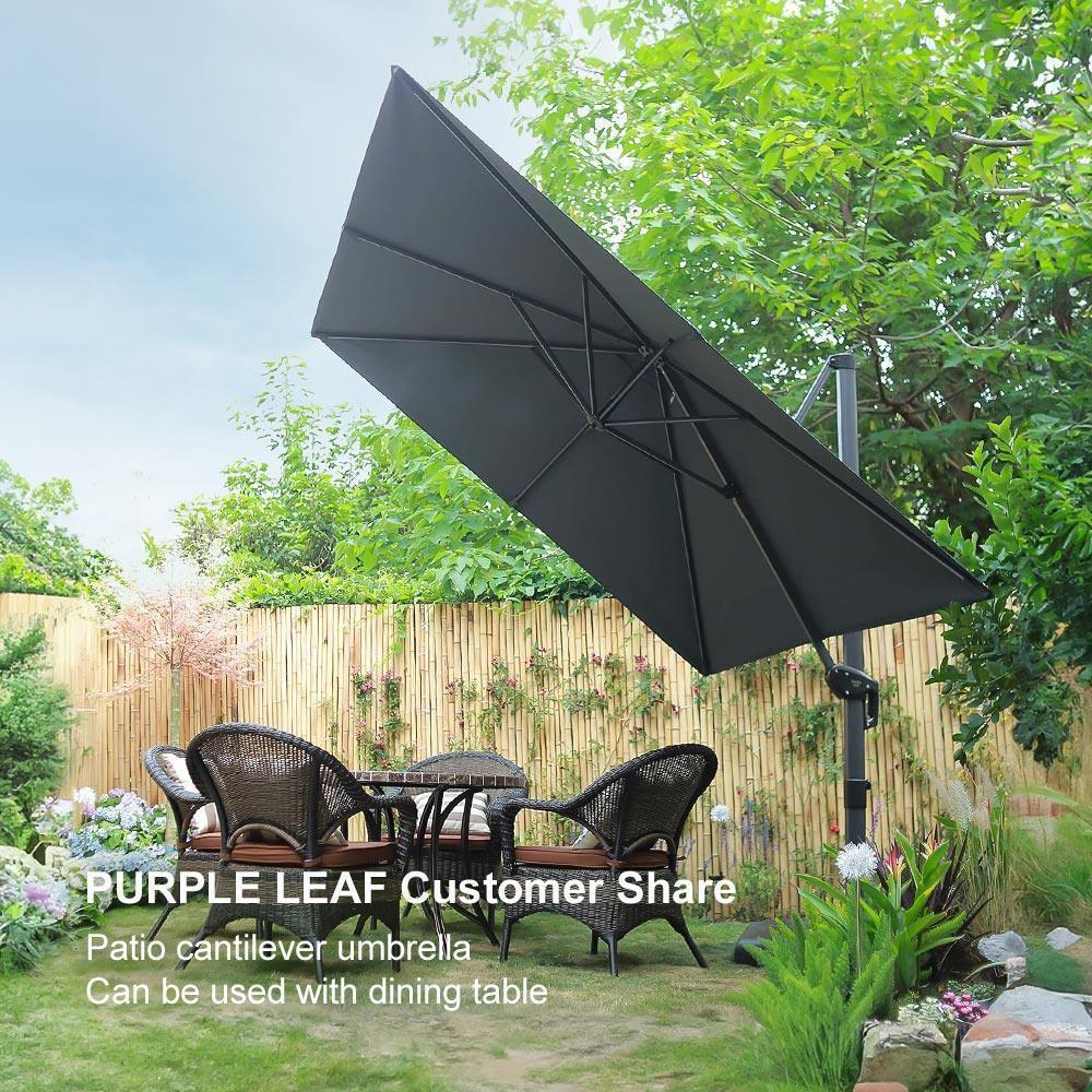 PURPLE LEAF Patio Outdoor Large Umbrella Square and Rectangular Cantilever Yard Sun Umbrellas - Image 132