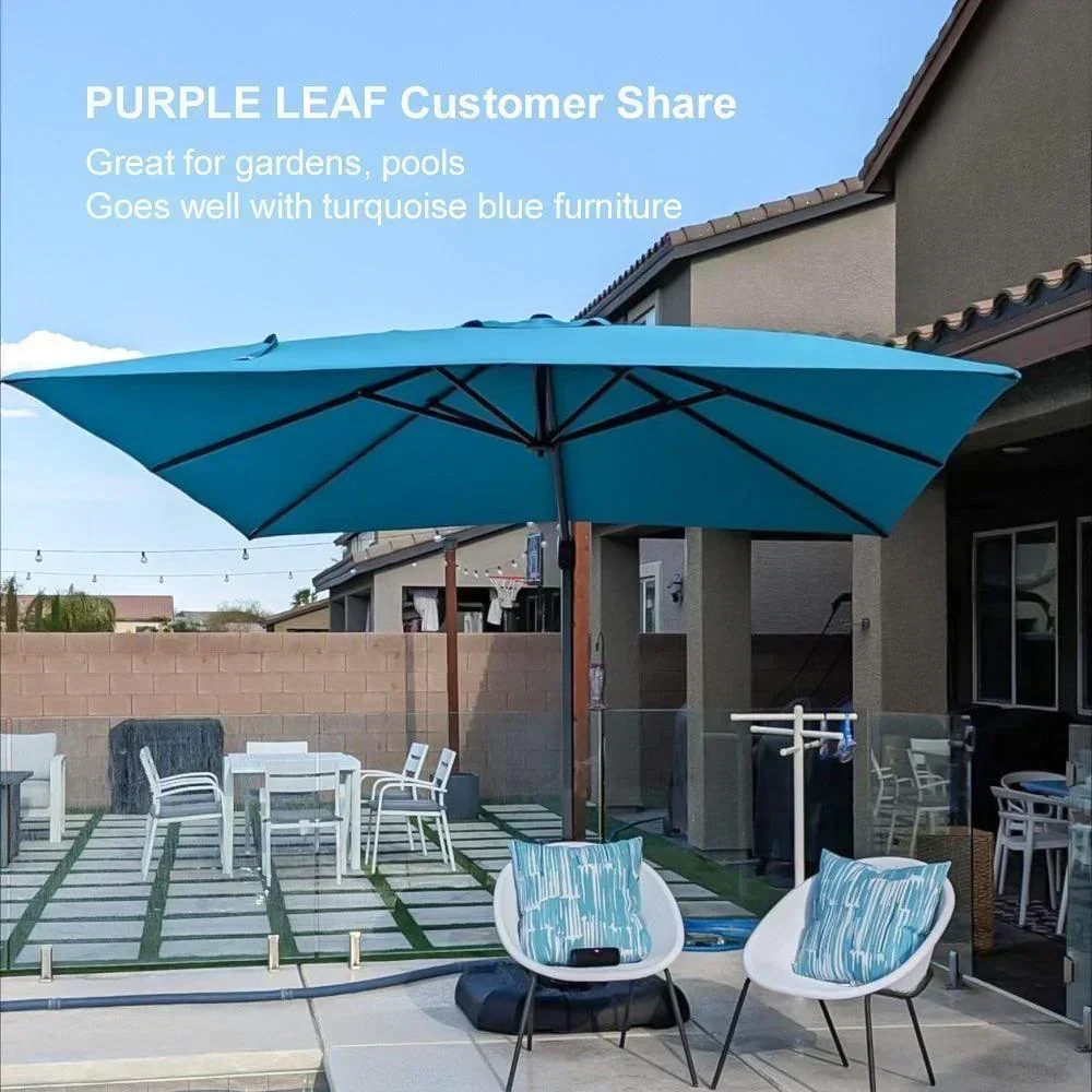 PURPLE LEAF Patio Outdoor Large Umbrella Square and Rectangular Cantilever Yard Sun Umbrellas - Image 134