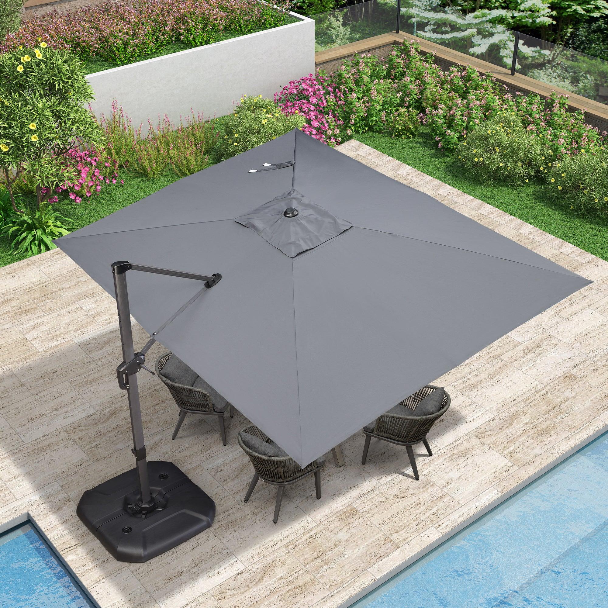 PURPLE LEAF Patio Outdoor Large Umbrella Square and Rectangular Cantilever Yard Sun Umbrellas - Image 28