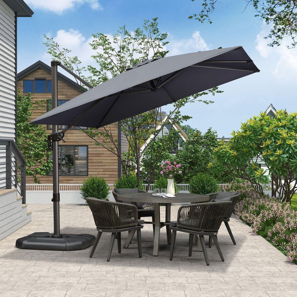 PURPLE LEAF Patio Outdoor Large Umbrella Square and Rectangular Cantilever Yard Sun Umbrellas - Image 12