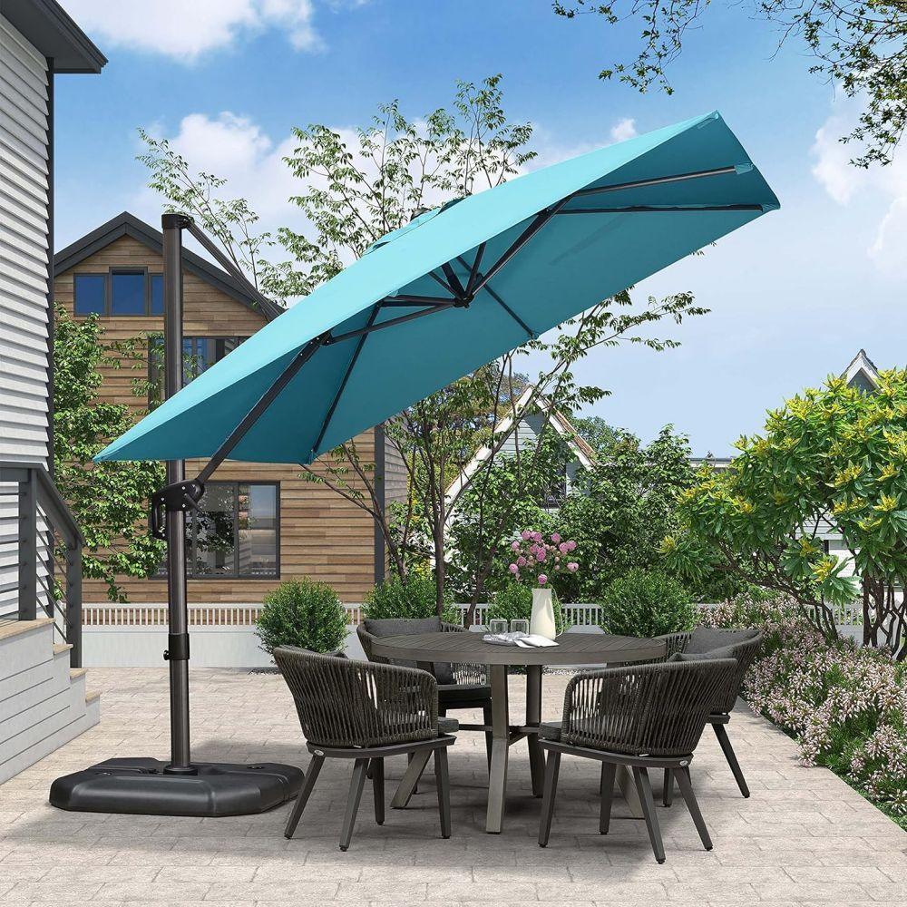 PURPLE LEAF Patio Outdoor Large Umbrella Square and Rectangular Cantilever Yard Sun Umbrellas - Image 38
